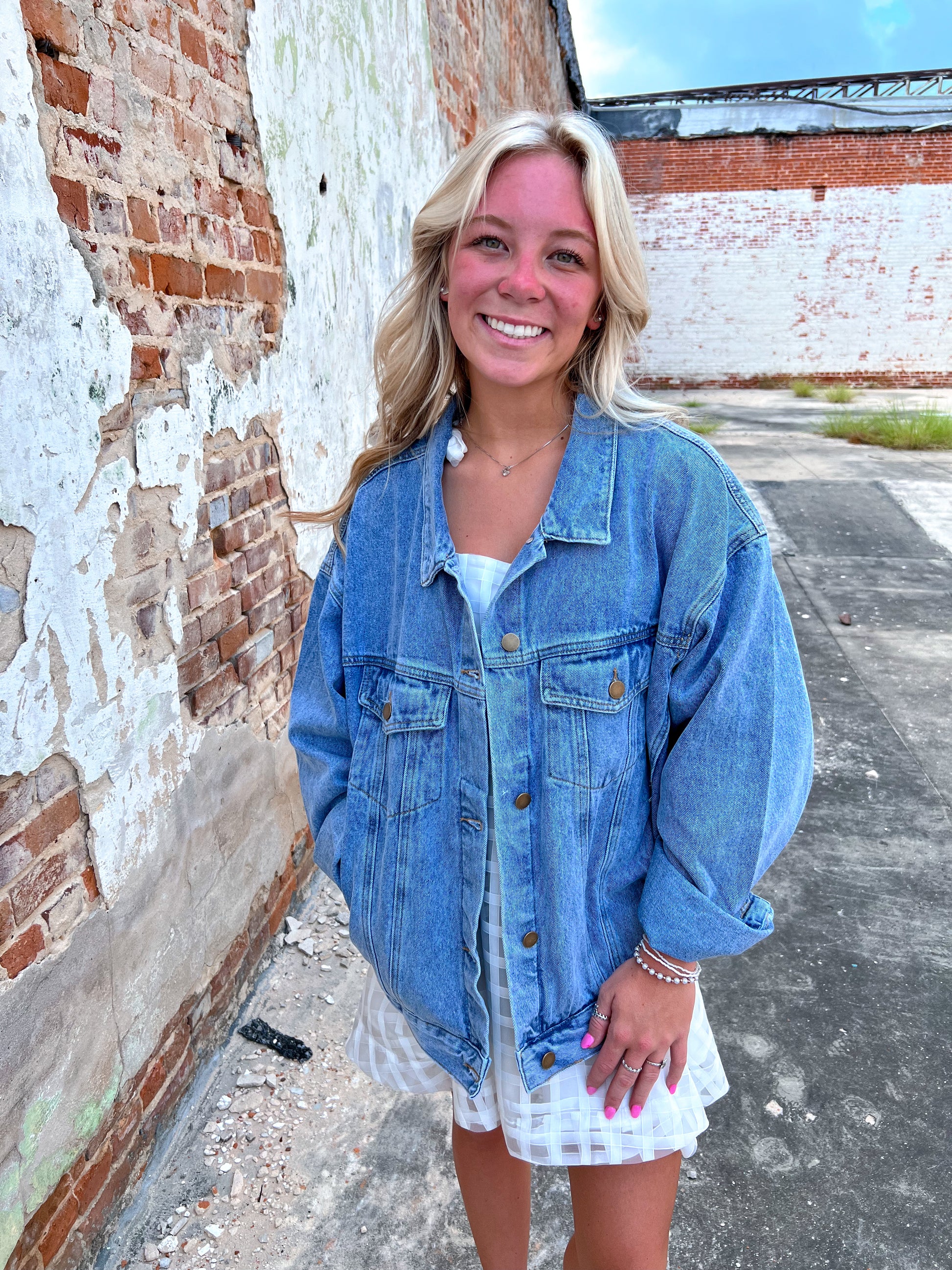 Oliver Boxy-Cut Denim Jacket-Jacket-Mono B-FD 09/03/24,not on the floor only in totes,Winter Tote T4-The Twisted Chandelier