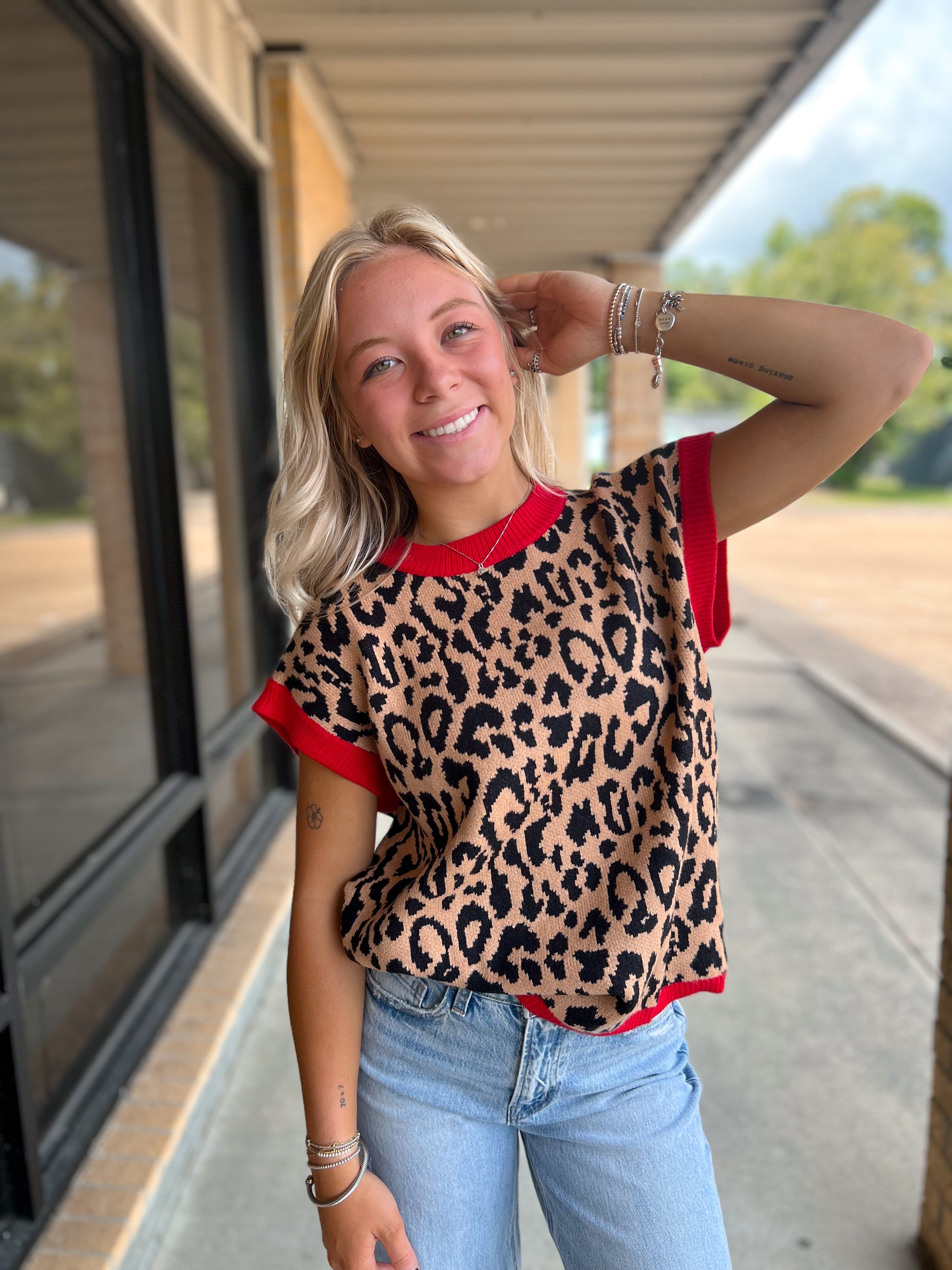 Sasha Leopard Print Sleeveless Knit Sweater Vest-TOPS-Sewn and Seen-Bin a1,FD 09/22/25,Tops Collection-The Twisted Chandelier