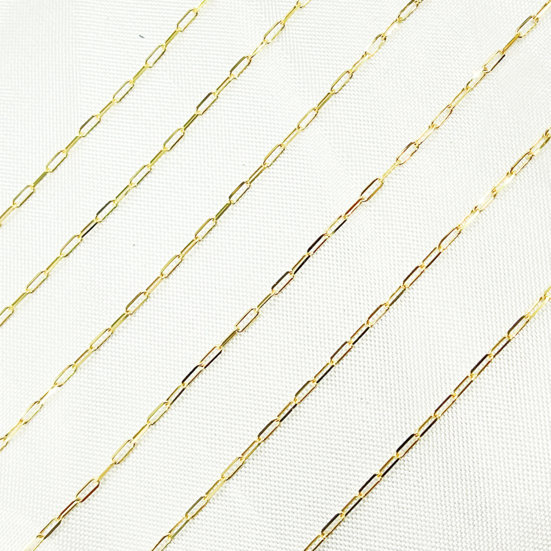 14k Solid Gold Diamond Cut Paper Clip Chain. 027FVBFVT5byft-Jewels & Chains-The Twisted Chandelier