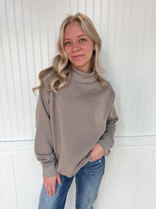 Sloane Oversized Mock Neck Top Sweatshirt-EmberLoom-FD 01/20/26-The Twisted Chandelier