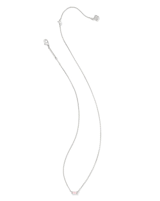 Kendra Scott Juliette Pendant Necklace Silver Rose Quartz-Necklaces-Kendra Scott-CR 09/30/24,FD 10/01/24,N1855RHD-The Twisted Chandelier