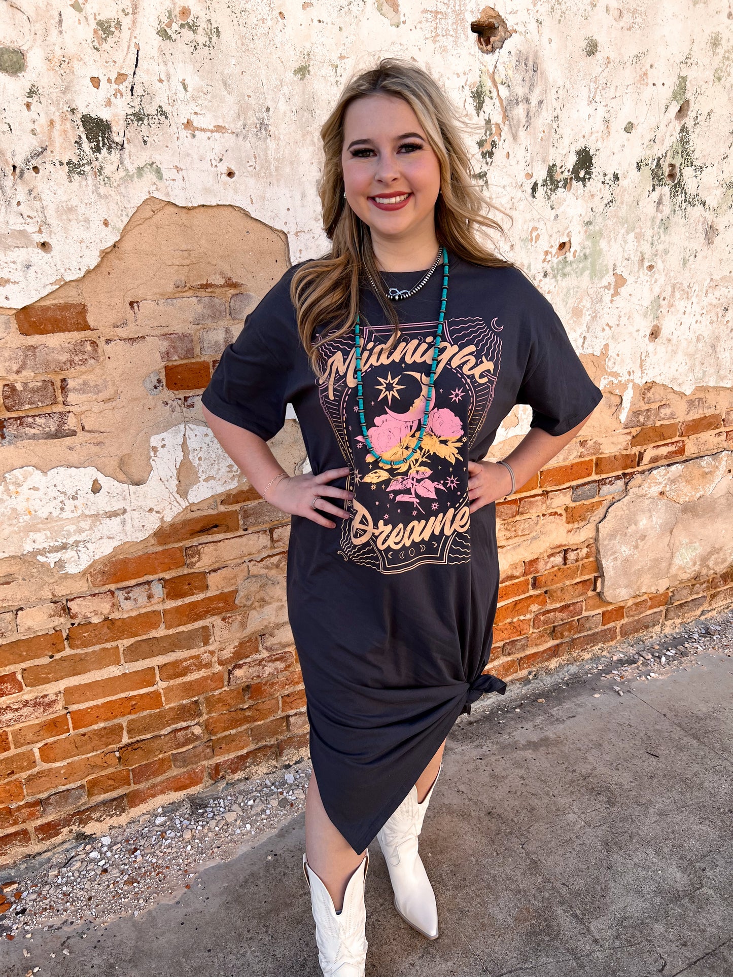 Midnight Dreamer Graphic Dress-Dresses-tres bien-& Jumpsuits,05/27/24,11/28/23 md,1st md,DJR,Dresses,Max Retail,Rompers,western & concert-The Twisted Chandelier