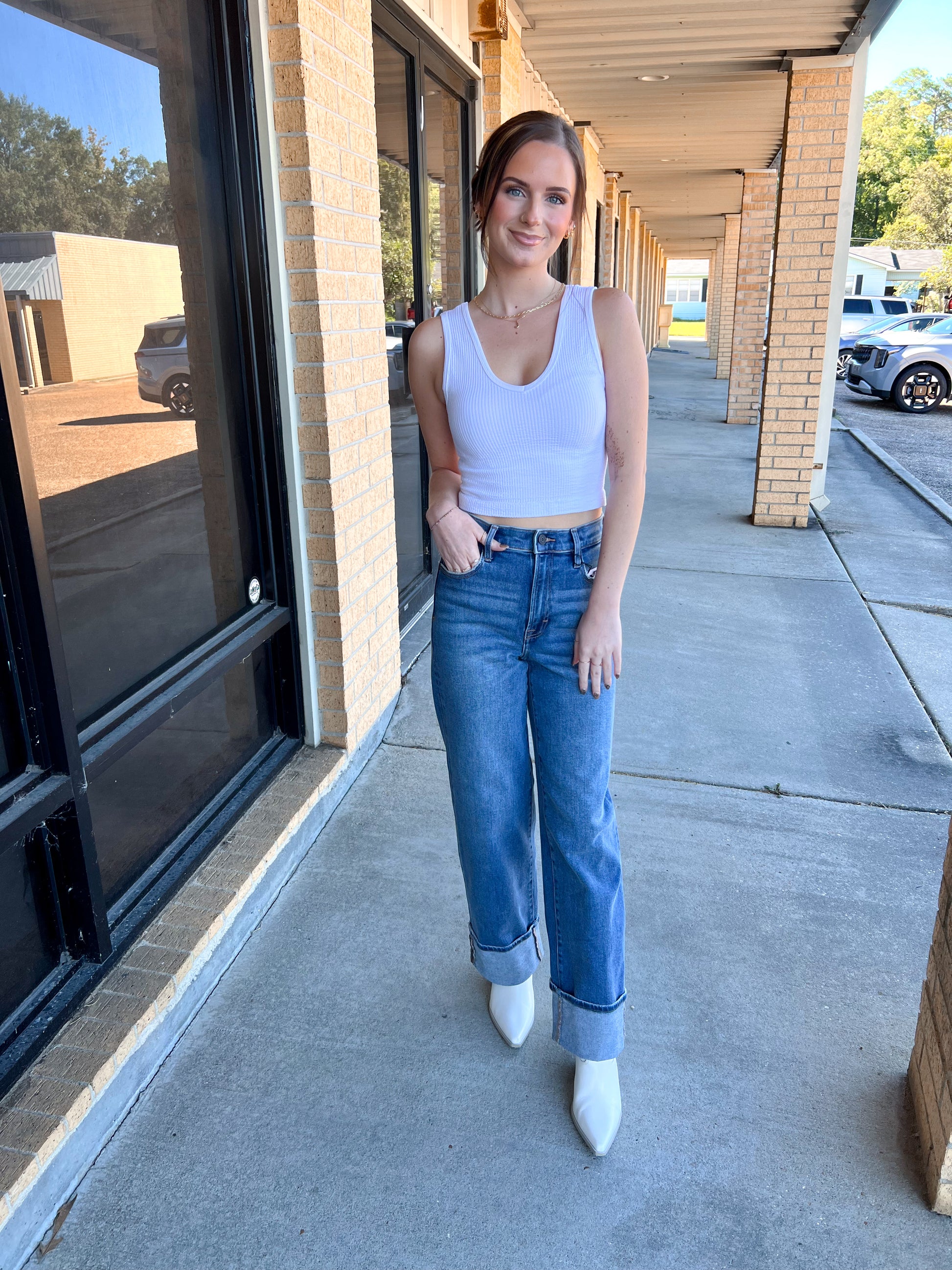 Jordan Seamless Sleeveless UV Neck Reversible Tank Top - White-By Together-BIN A 3,FD 08/12/25,Tops Collection-The Twisted Chandelier