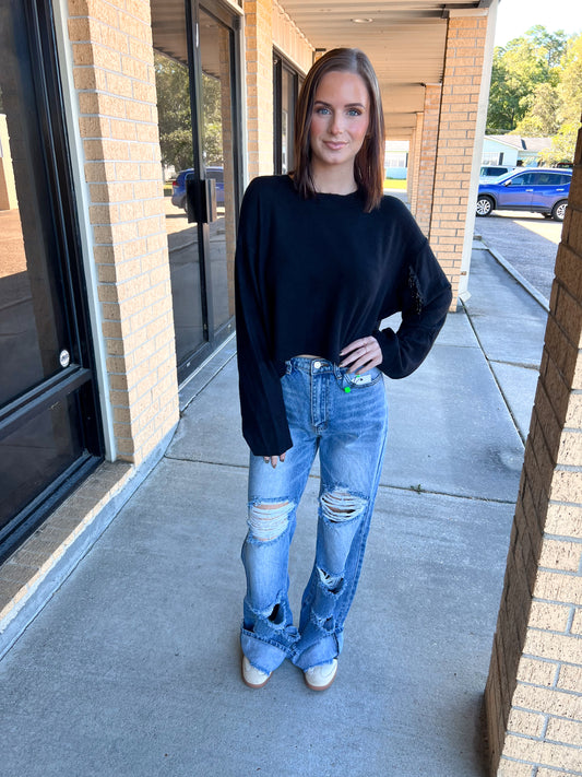 Shay High-Rise Distressed Wide Leg Jeans-Wide Leg Jeans-Vibrant M.i.U-Bin b6,bottoms,FD 02/18/25-The Twisted Chandelier