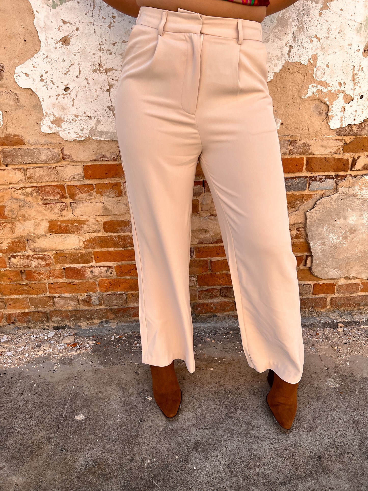 Raella Solid Point Wide Pants - Beige-Pants-Umgee-04/21/25,05/27/24,1st md,bottoms,Max Retail-The Twisted Chandelier