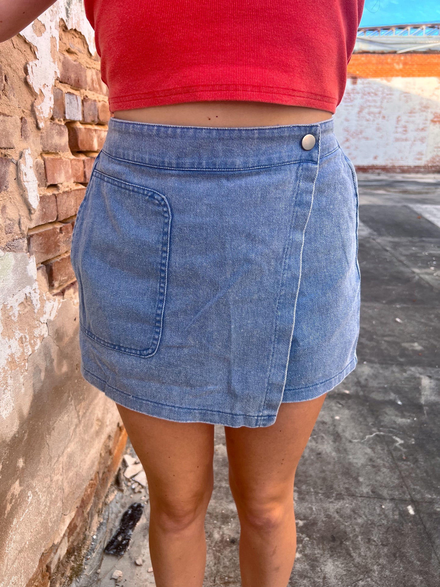 Jenna Mineral Washed Twill Skort With Elastic Waist-in february-Bin C5,FD 05/27/25-The Twisted Chandelier