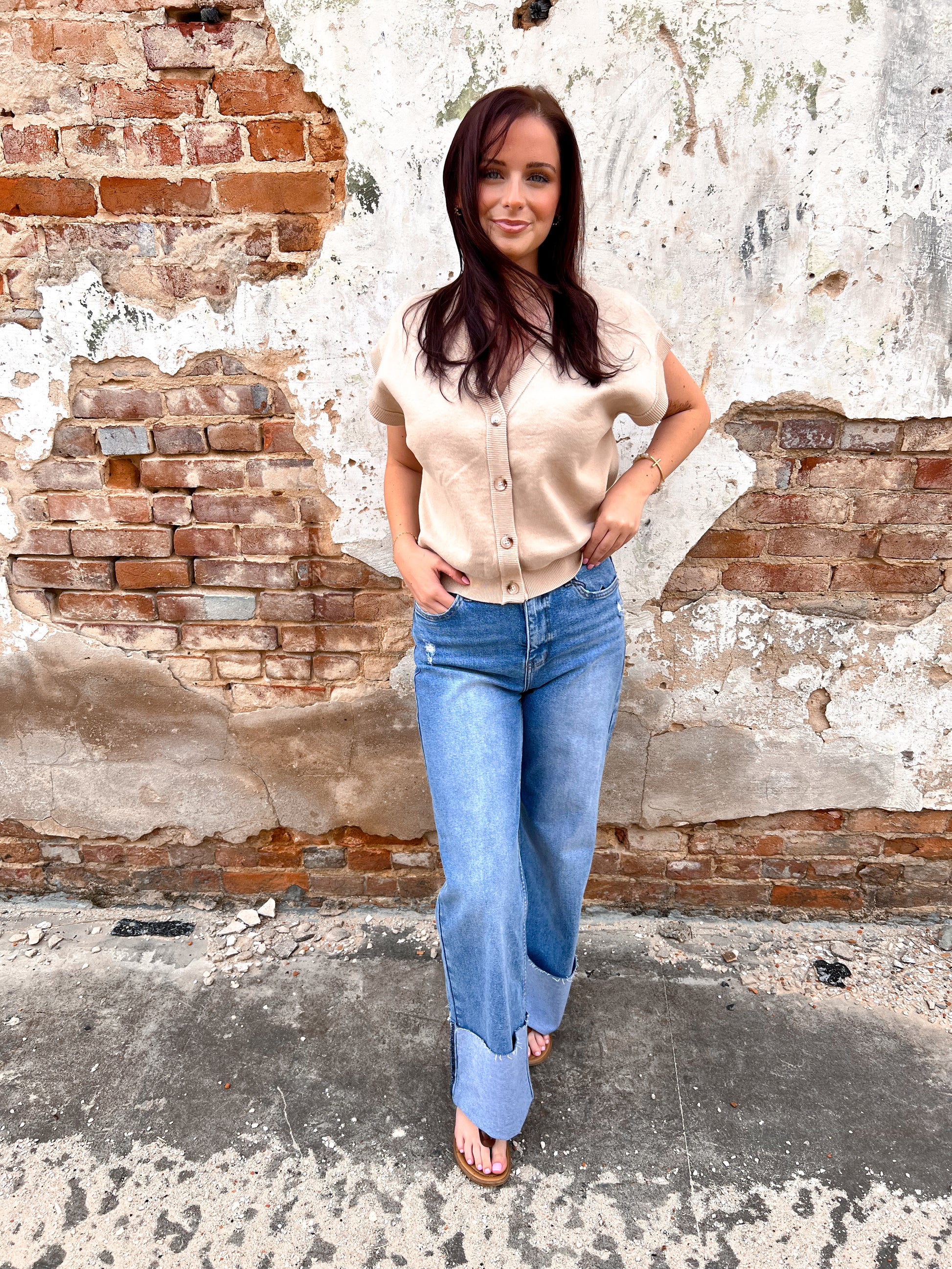 Dannah Multi Way Soft Cotton Button Down Sweater Vest Cardigan-Cardigan-in february-05/14/25,06/30/25,10/04/25,1st md,BIN A 3,FD 03/11/25,Tops Collection-The Twisted Chandelier