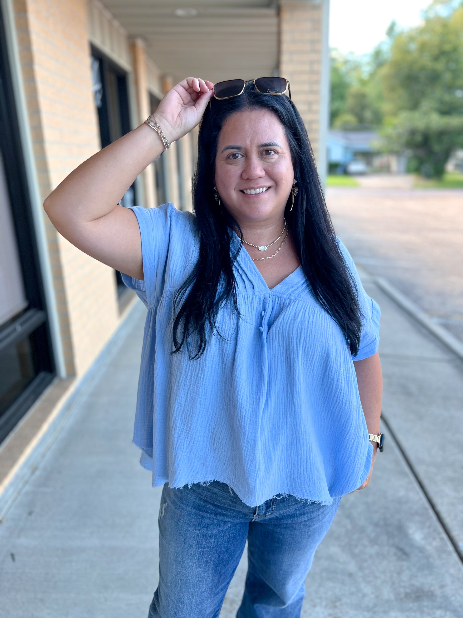 Lennie Cotton Gauze Short Sleeve Top-Oddi-Bin B4,FD 08/12/25,Tops Collection-The Twisted Chandelier