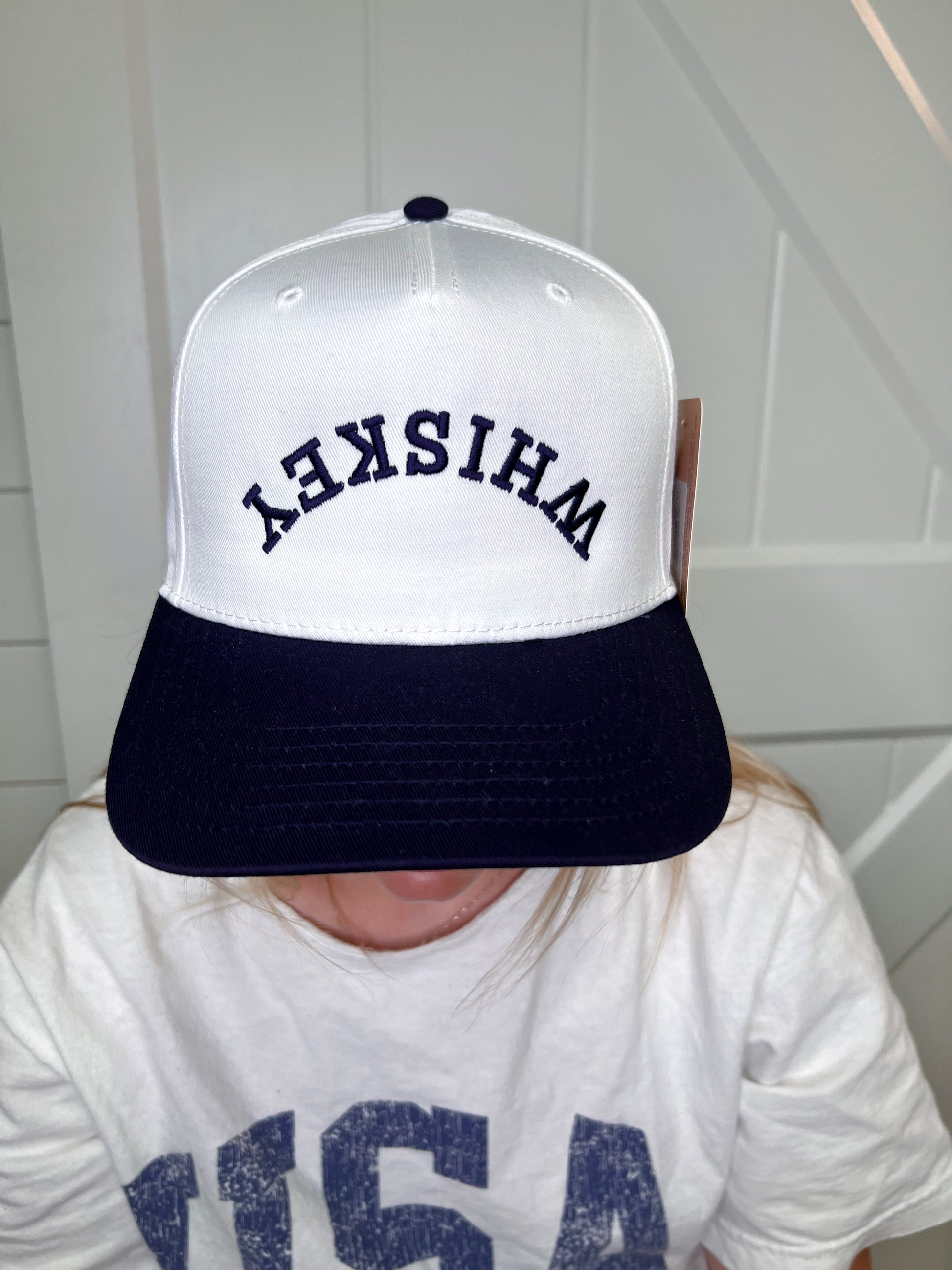 WHISKEY Upside Down Vintage Trucker Hat-Katydid-The Twisted Chandelier