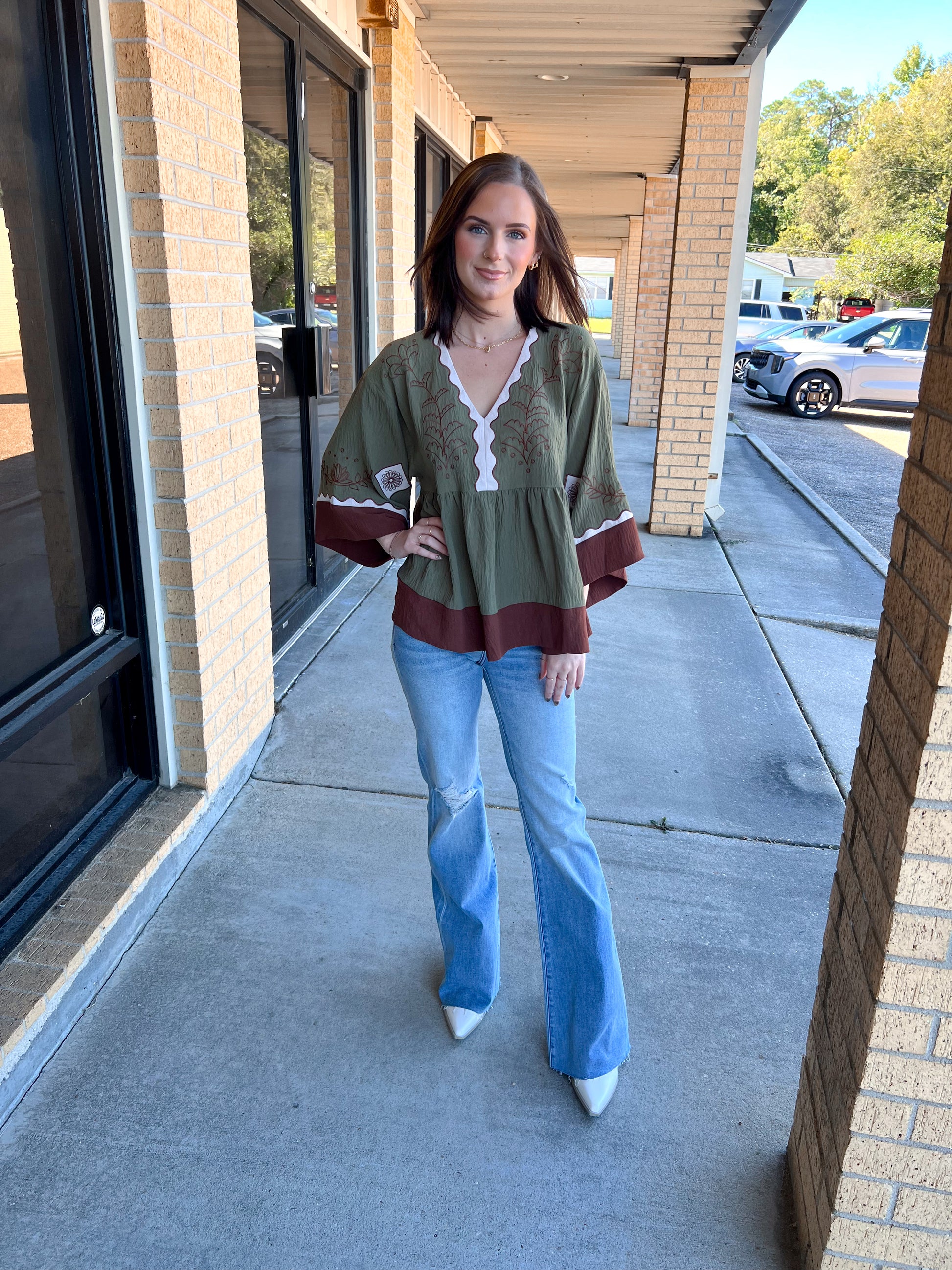 Maren Color Block Airflow Oversized Peasant Blouse-Oddi-Bin B4,FD 10/23/25,Tops Collection-The Twisted Chandelier