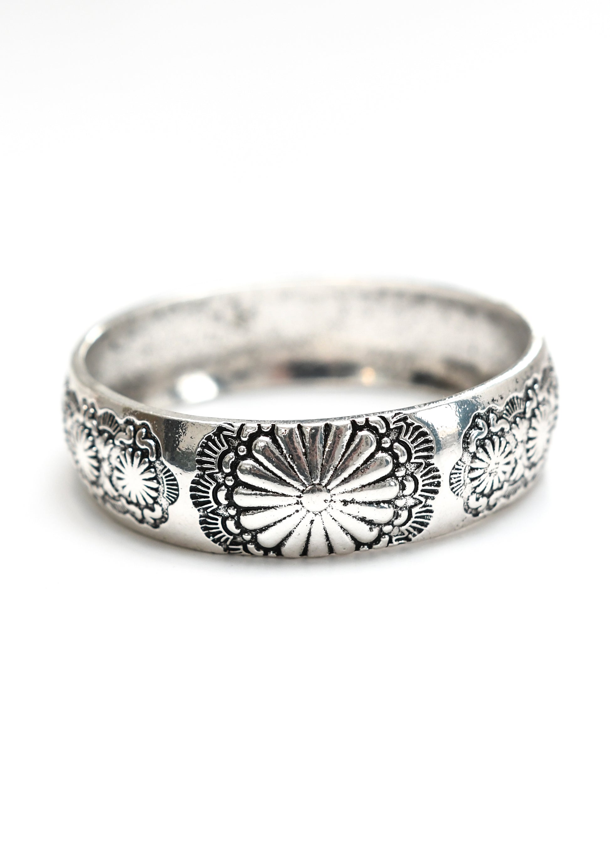 West and Co. Silver Stamped Burst Bangle-Bangles-West and Co.-western & concert-The Twisted Chandelier