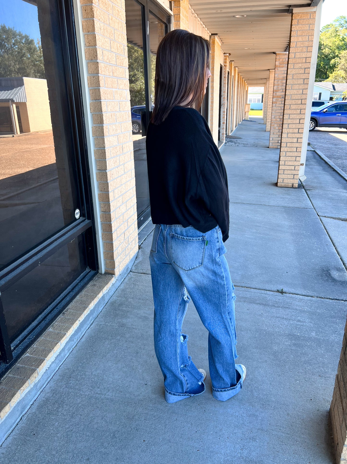 Valentina Black Sweater Rhinestone Fringed Sleeves-Sweater-Vocal-20005L,Max Retail,not on the floor only in totes,Winter Tote T1-The Twisted Chandelier