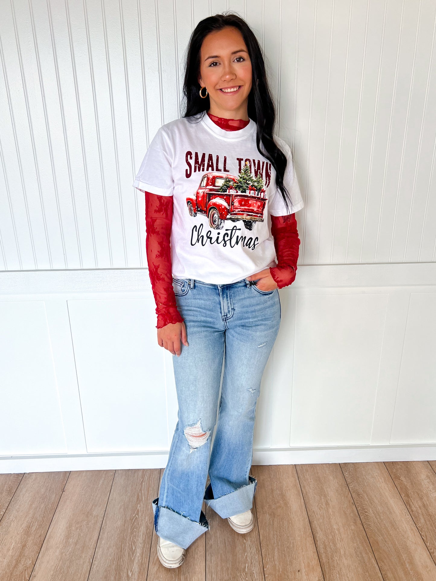 Holiday Small Town Christmas Truck Design-TOP-This Wild Life Wholesale-Tops Collection-The Twisted Chandelier