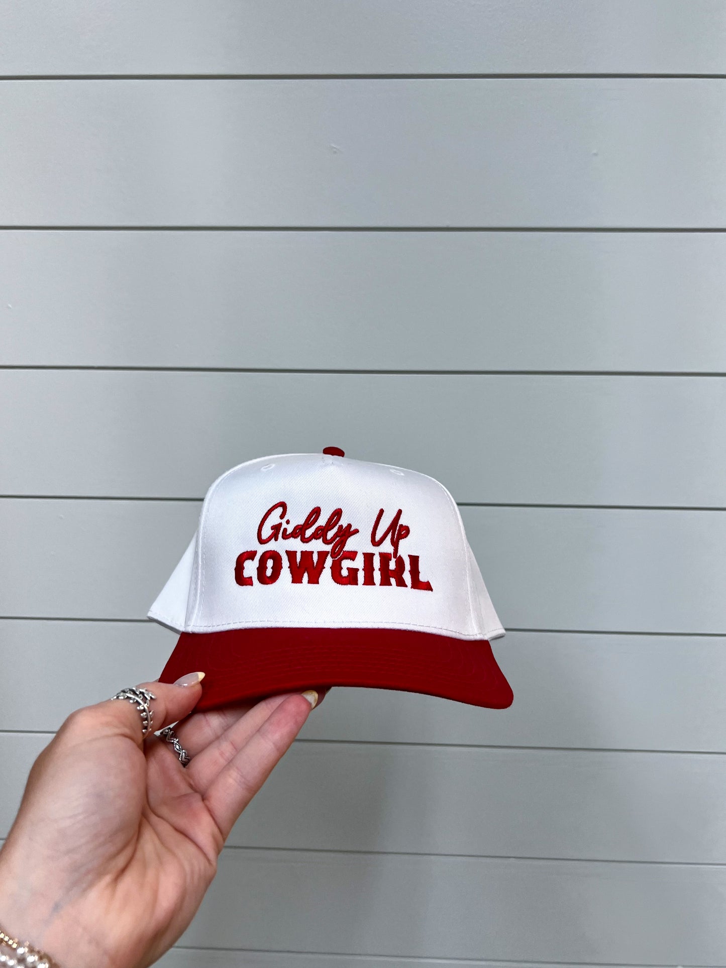 Giddy Up Cowgirl Two-Toned Trucker Hats For Women-Katydid-The Twisted Chandelier