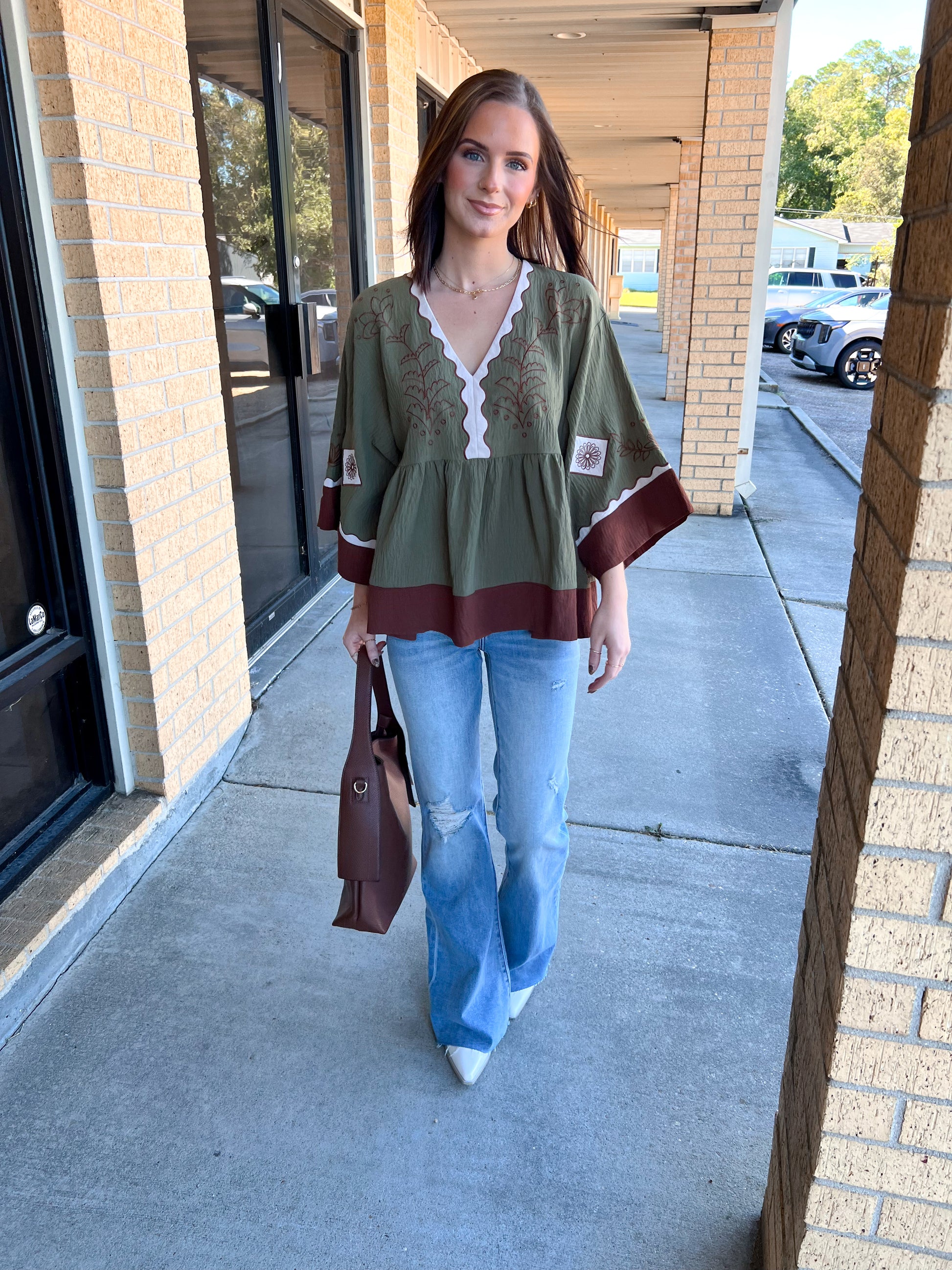 Maren Color Block Airflow Oversized Peasant Blouse-Oddi-Bin B4,FD 10/23/25,Tops Collection-The Twisted Chandelier