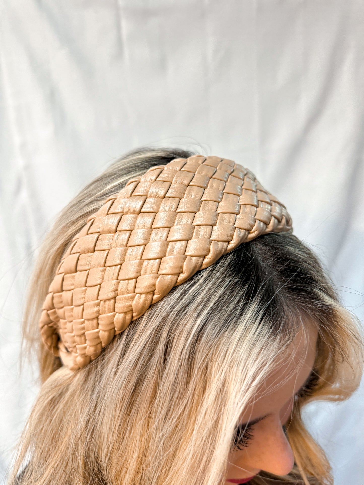 Leather Braided Headband - Tan-Headband-Avenue T-27831,Accessories-The Twisted Chandelier