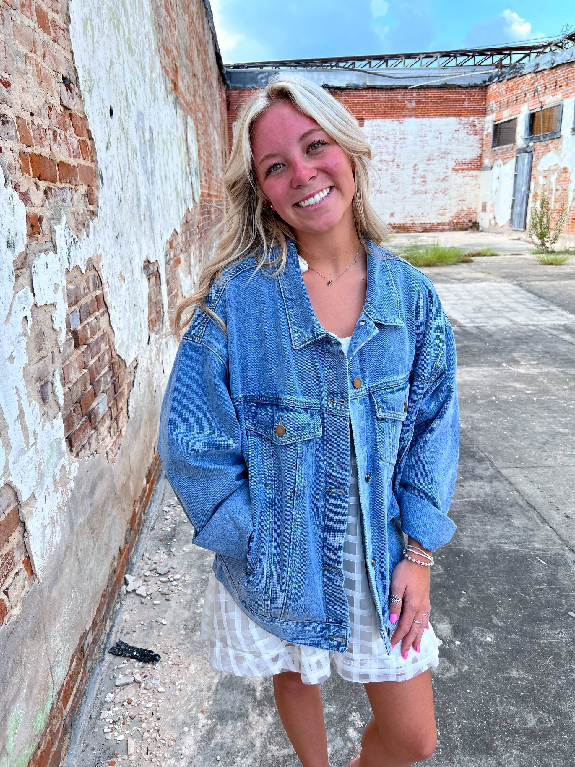 Oliver Boxy-Cut Denim Jacket-Jacket-Mono B-FD 09/03/24,not on the floor only in totes,Winter Tote T4-The Twisted Chandelier