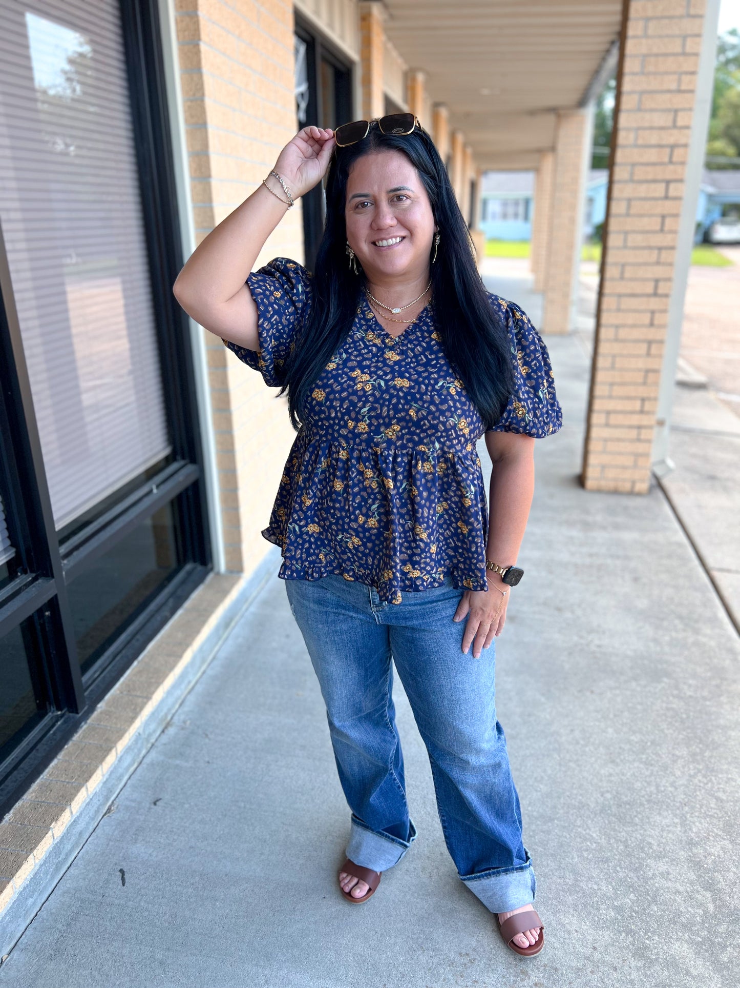 Dixie Leopard Floral Peplum Top-top-jodifl-BIN A5,FD 08/19/25,Tops Collection-The Twisted Chandelier