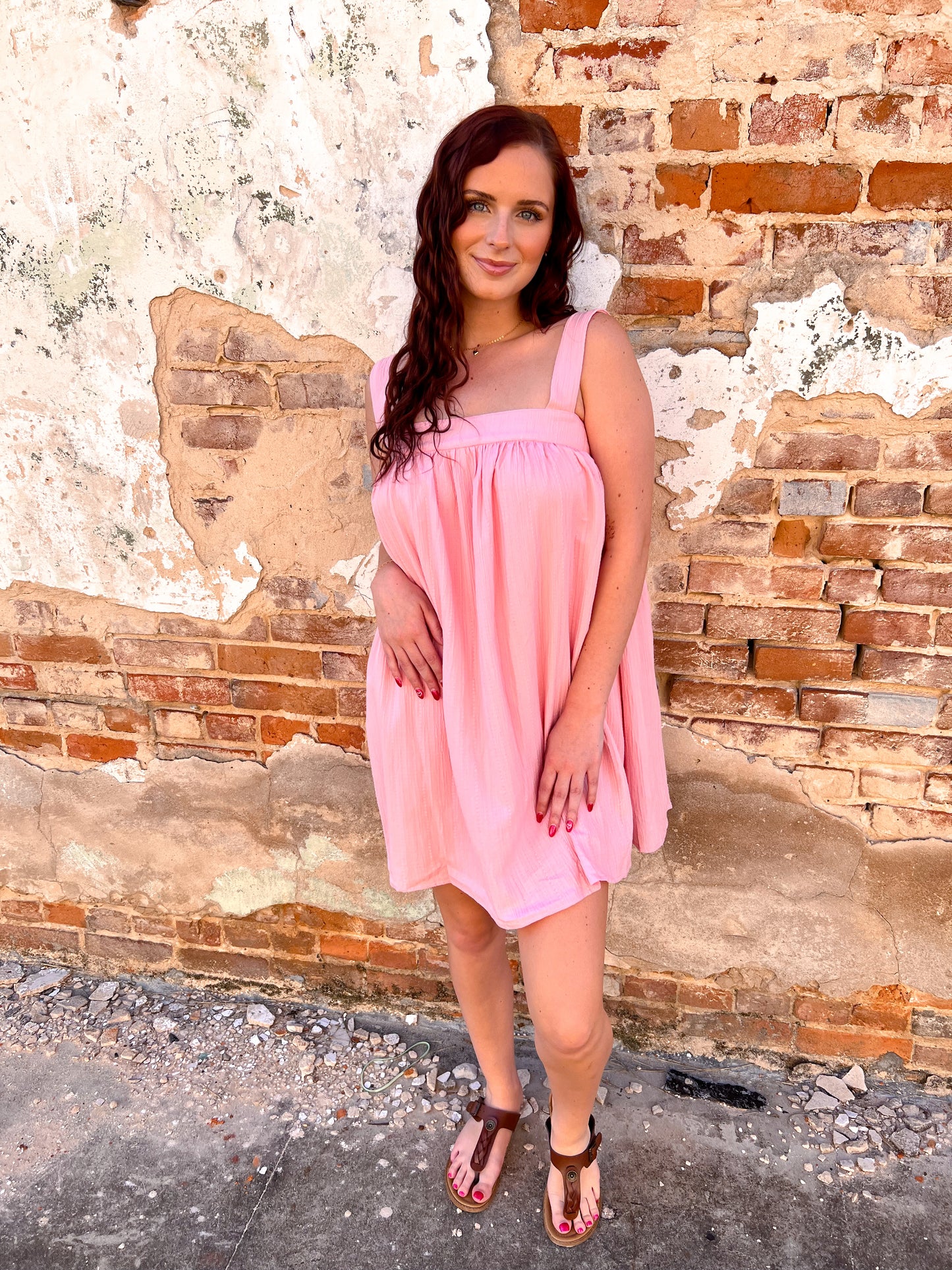 Alannah Crinkled Babydoll Mini Dress With Back Ribbon-Mini Dress-idem ditto-10/04/25,Bin b2,DJR,FD 04/01/25,OGP 59.99-The Twisted Chandelier