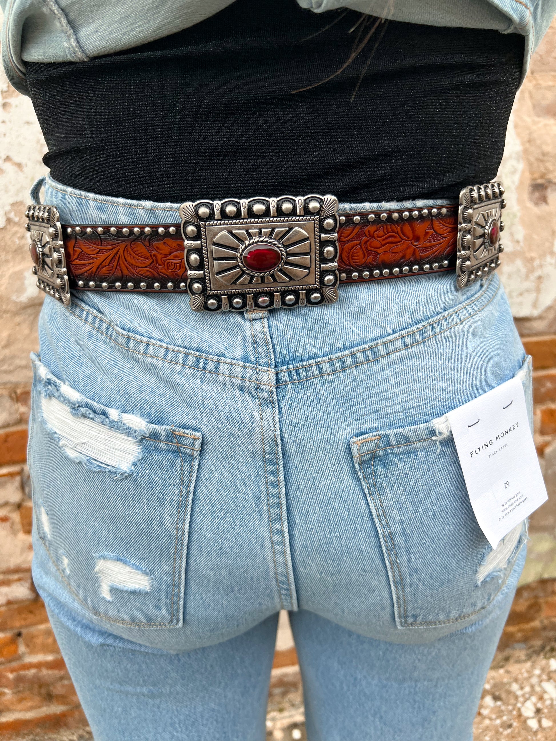 Brown Handmade Leaf Design Genuine Leather Belts-Belts-L & B-05/19/24,1st md,Accessories,BLT112,Max Retail,western & concert-The Twisted Chandelier