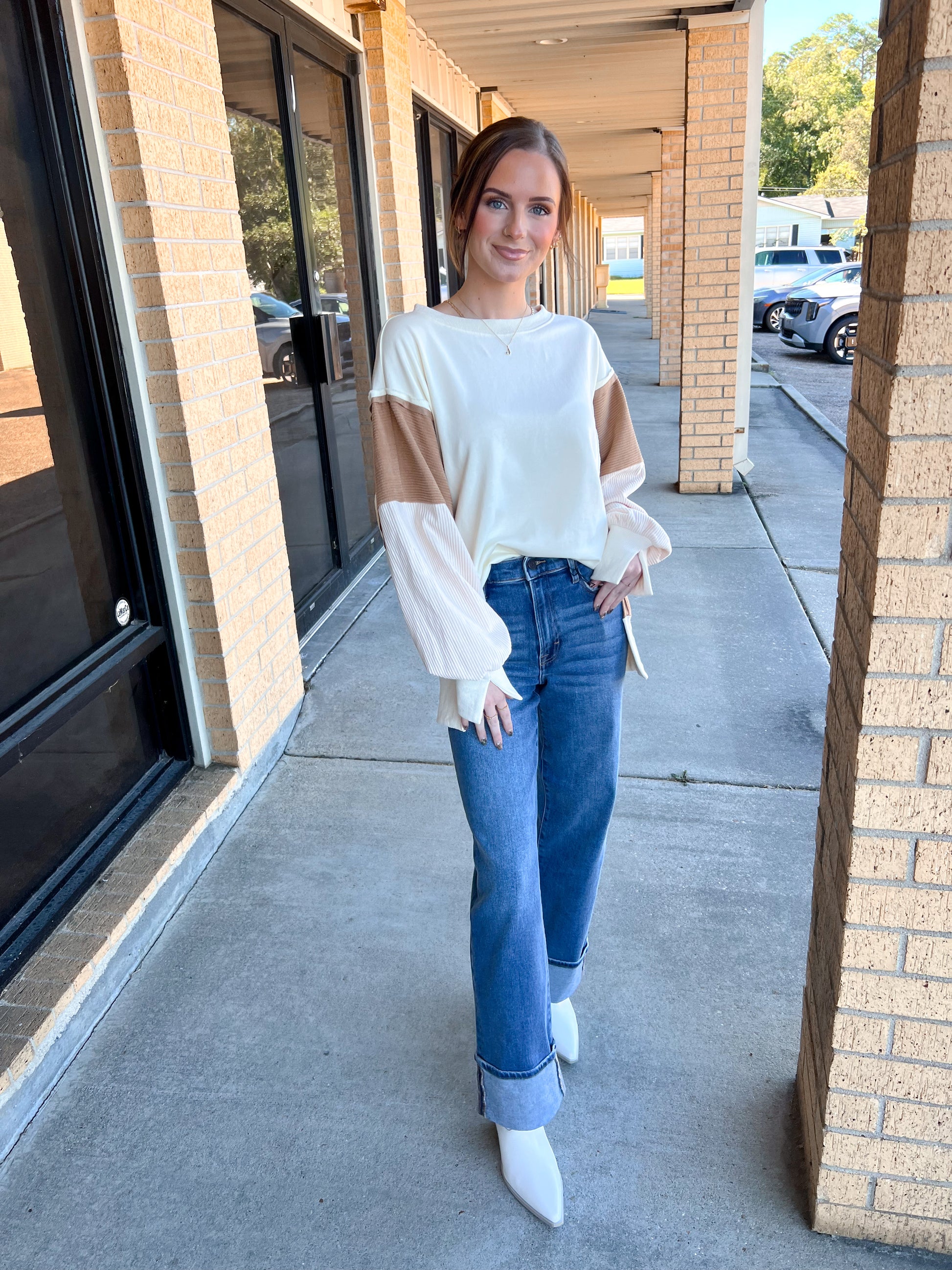 Tate Color Block Oversized Pullover-Oddi-Bin a4,FD 10/28/25,Tops Collection-The Twisted Chandelier