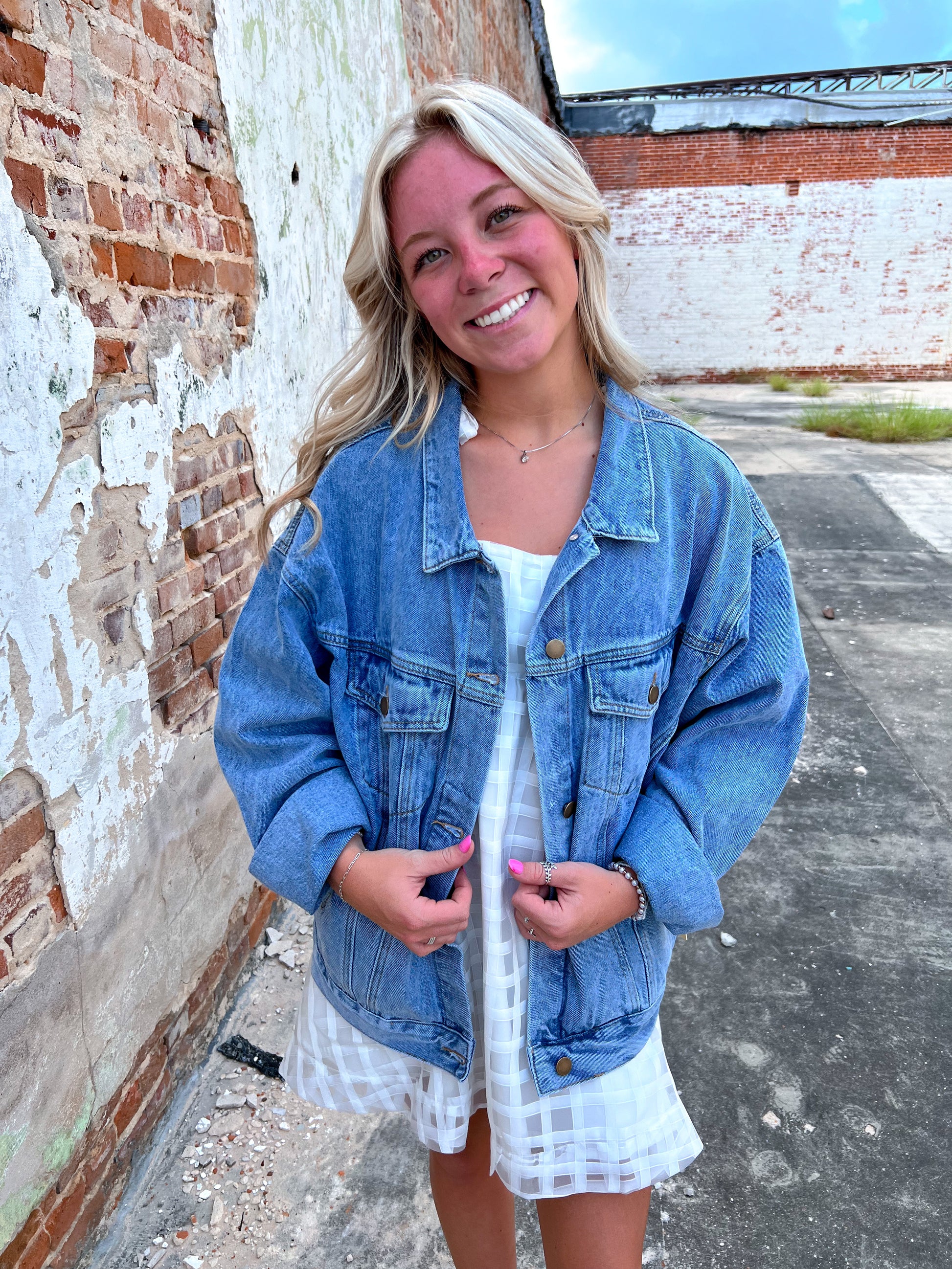 Oliver Boxy-Cut Denim Jacket-Jacket-Mono B-FD 09/03/24,not on the floor only in totes,Winter Tote T4-The Twisted Chandelier