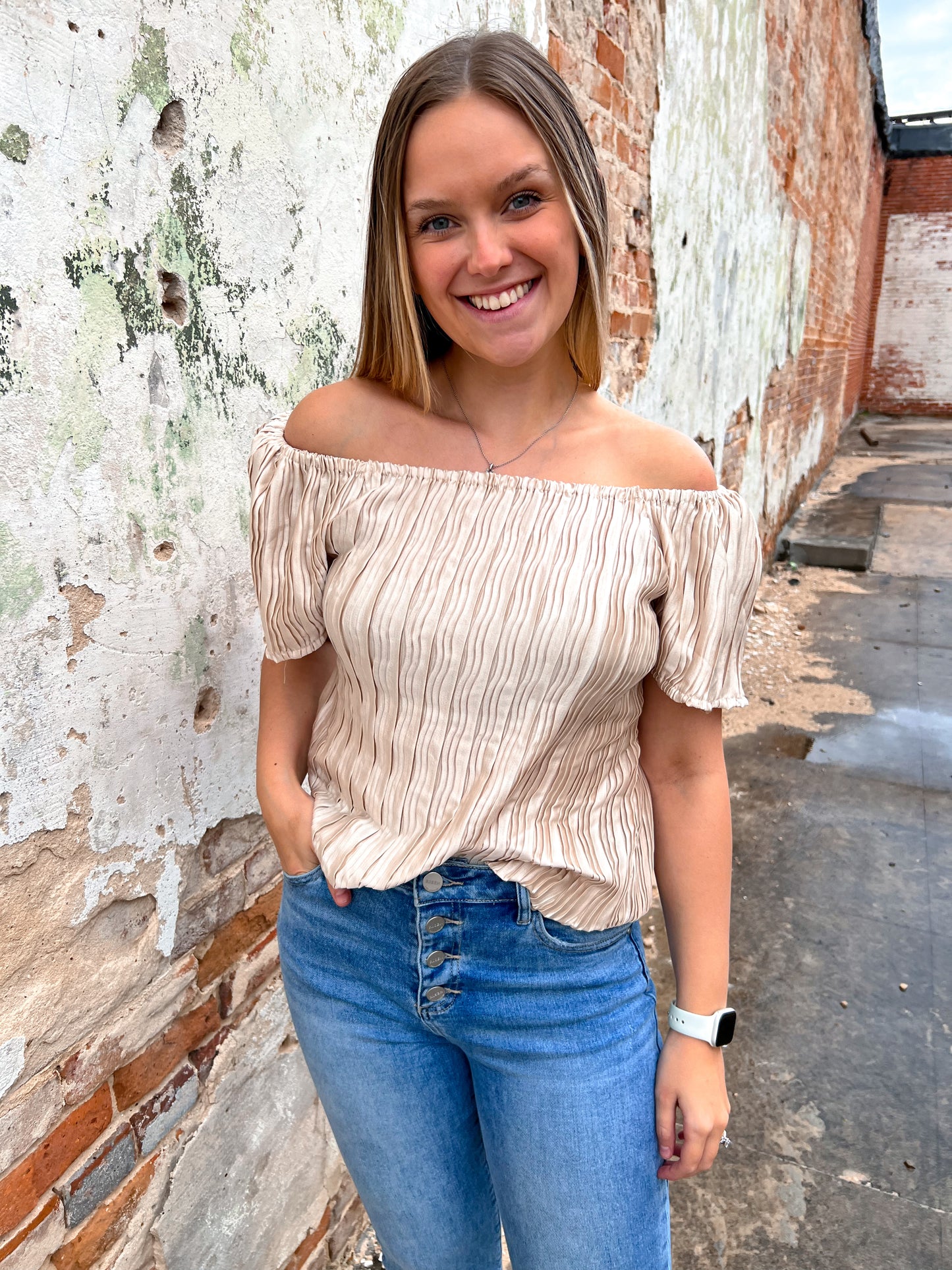 Aubrie Ivory Silk Top-Shirt-Southern Grace Wholesale-9307E,Bin B5,FD 03/05/24,Tops Collection-The Twisted Chandelier