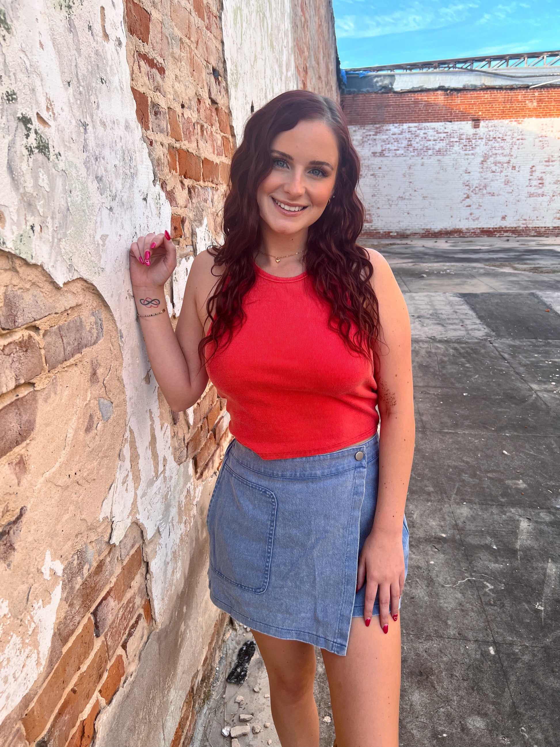 Jenna Mineral Washed Twill Skort With Elastic Waist-in february-Bin C5,bottom,bottoms,FD 05/27/25-The Twisted Chandelier