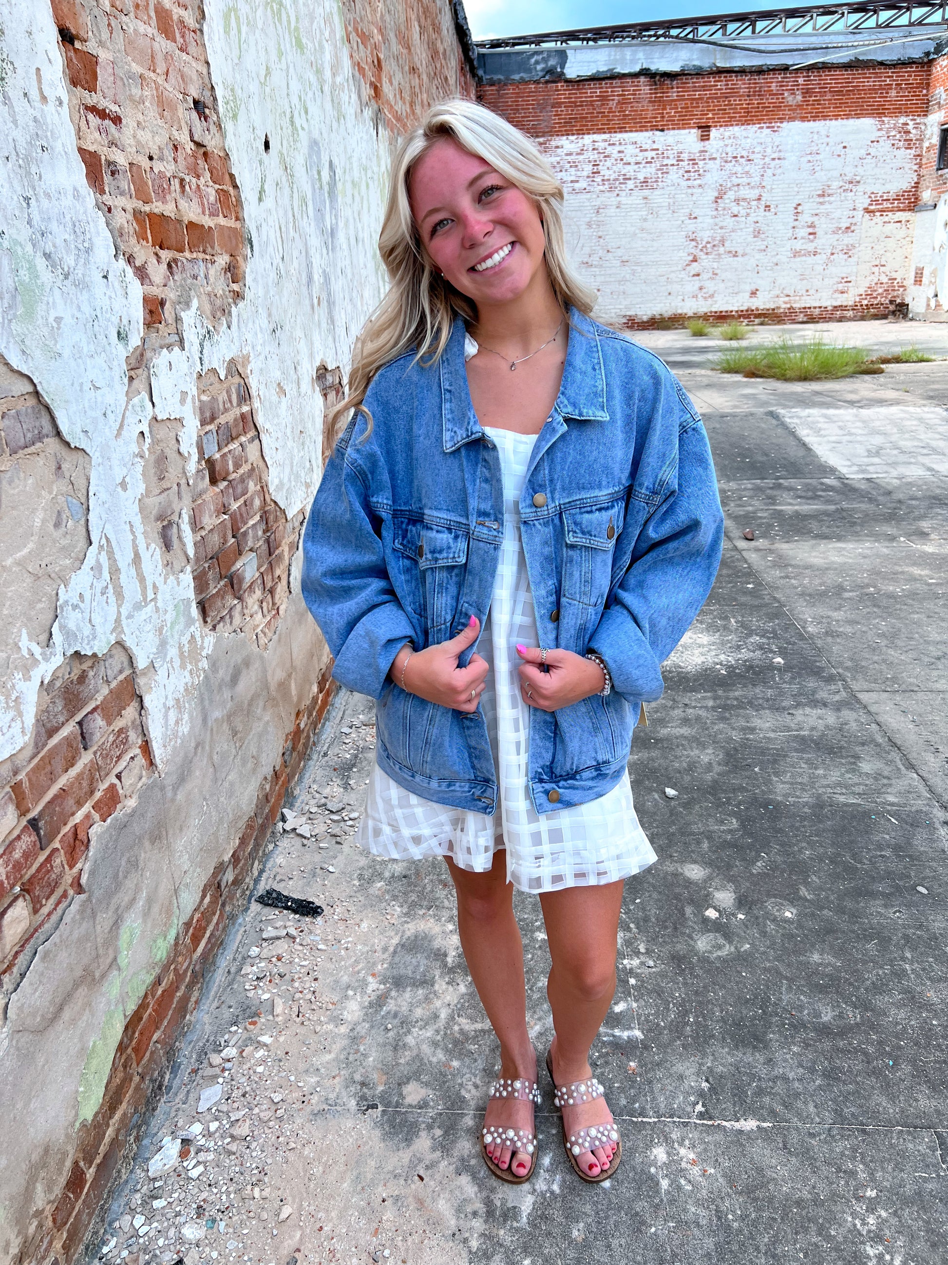 Oliver Boxy-Cut Denim Jacket-Jacket-Mono B-FD 09/03/24,not on the floor only in totes,Winter Tote T4-The Twisted Chandelier