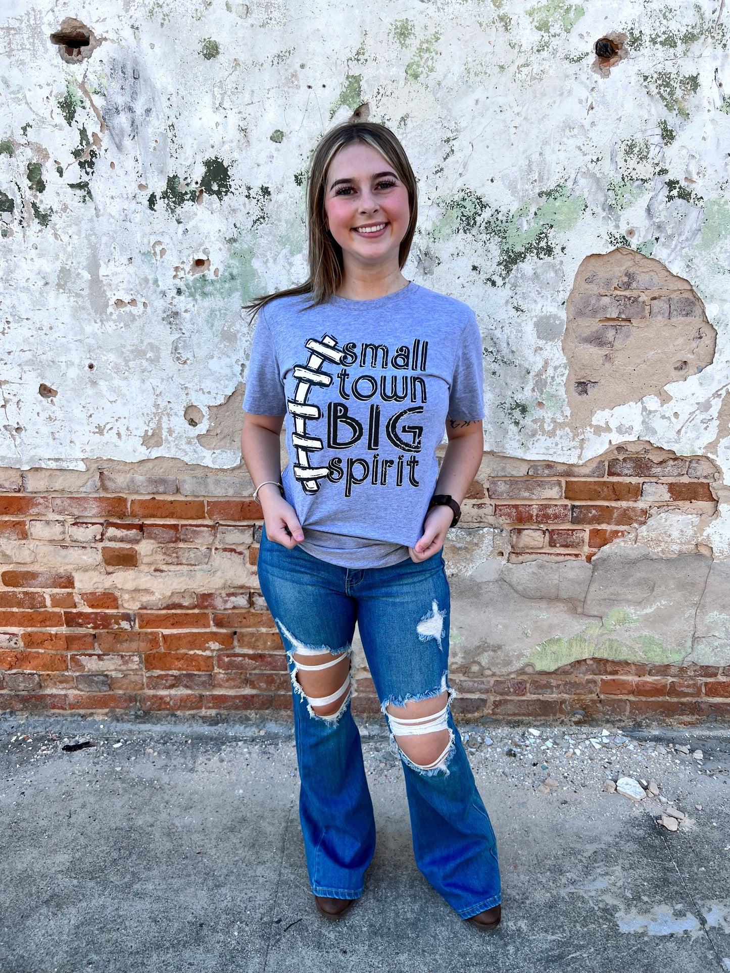 Small Town Big Spirit Tee-Shirts-p&pd-$25 & Under Sale,11/28/23 md,2nd md,Bin c1,Tops Collection-The Twisted Chandelier