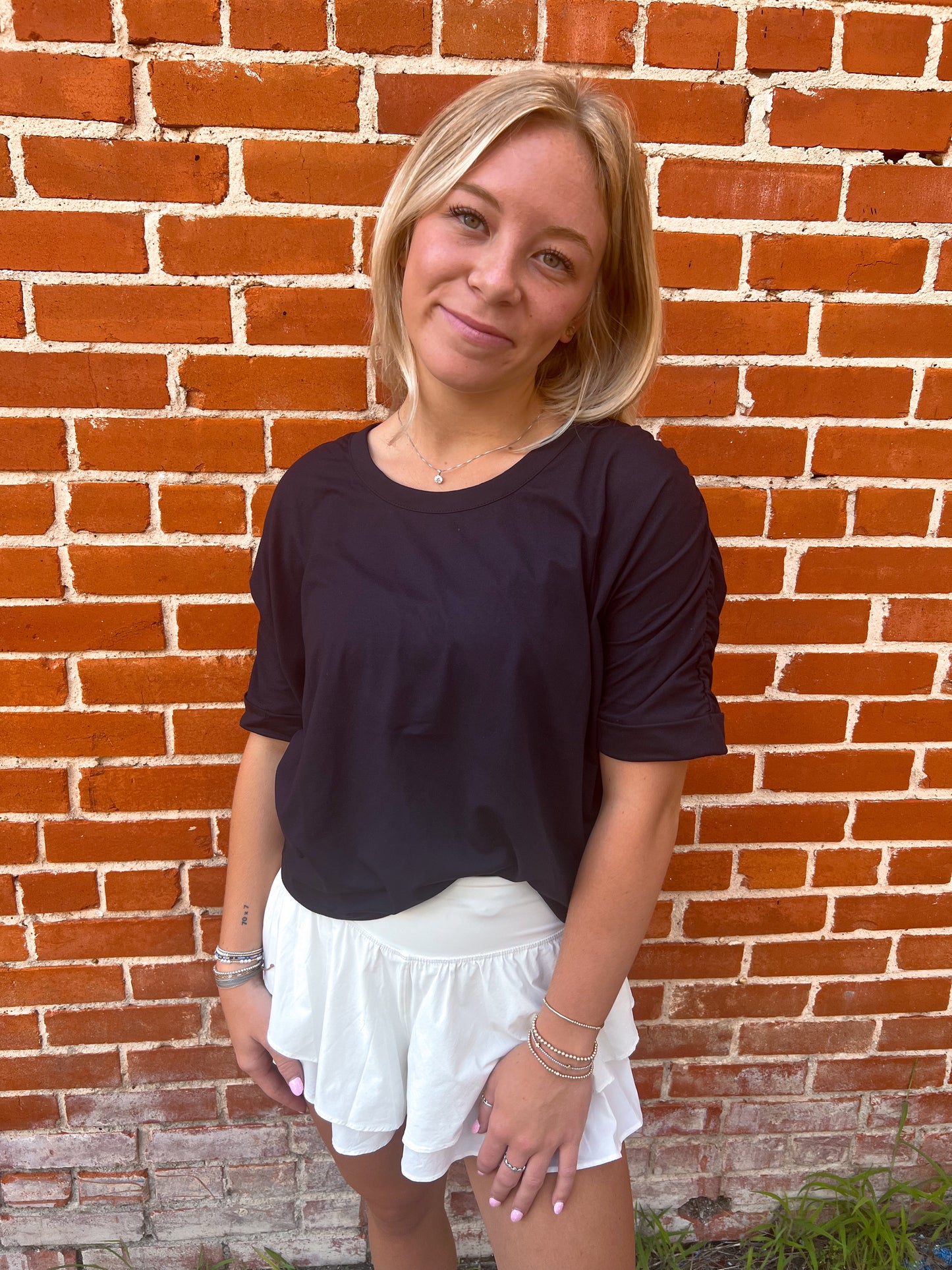 Sadie Elegant Touch Loose Fit Tee-Active Wear-Mono B-Bin B4,FD 07/29/25,Top,Tops Collection-The Twisted Chandelier