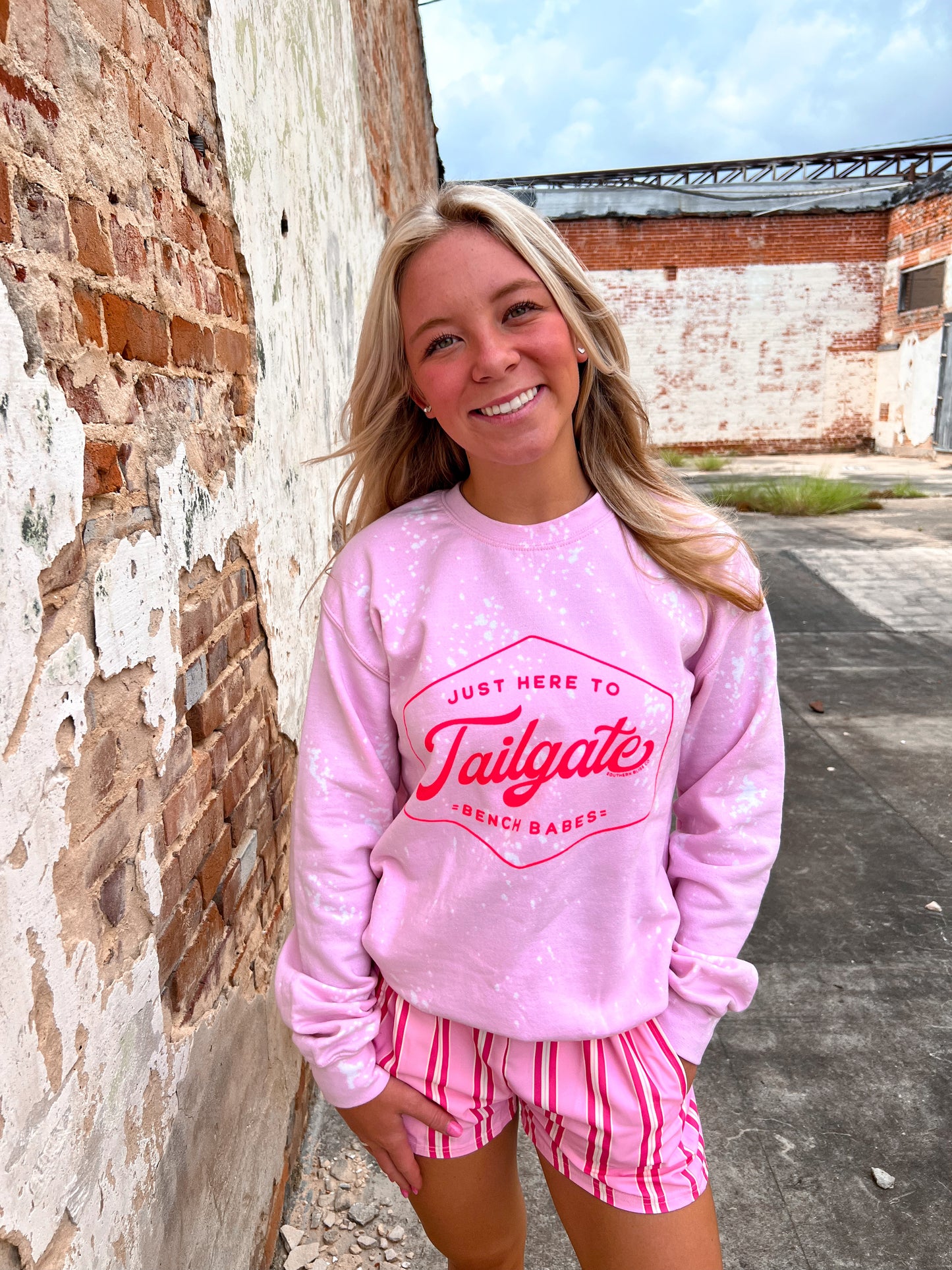 Pink Tailgate Sprinkled Sweatshirt-Sweatshirt-southern bliss co-Max Retail,not on the floor only in totes,Tops Collection,Winter tote T4-The Twisted Chandelier