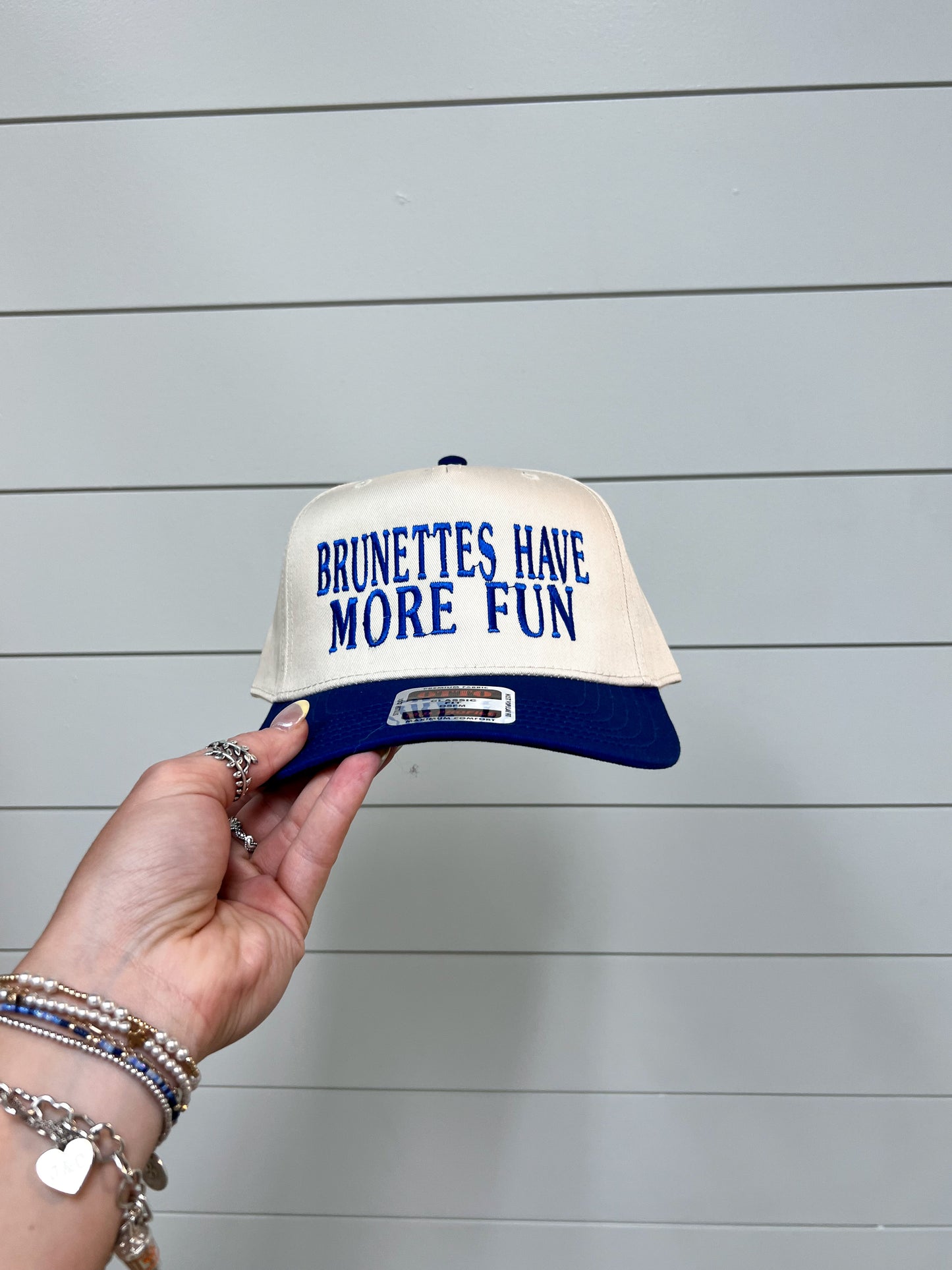 Brunettes Have More Fun Embroidered Hat-Southern N Savvy-The Twisted Chandelier