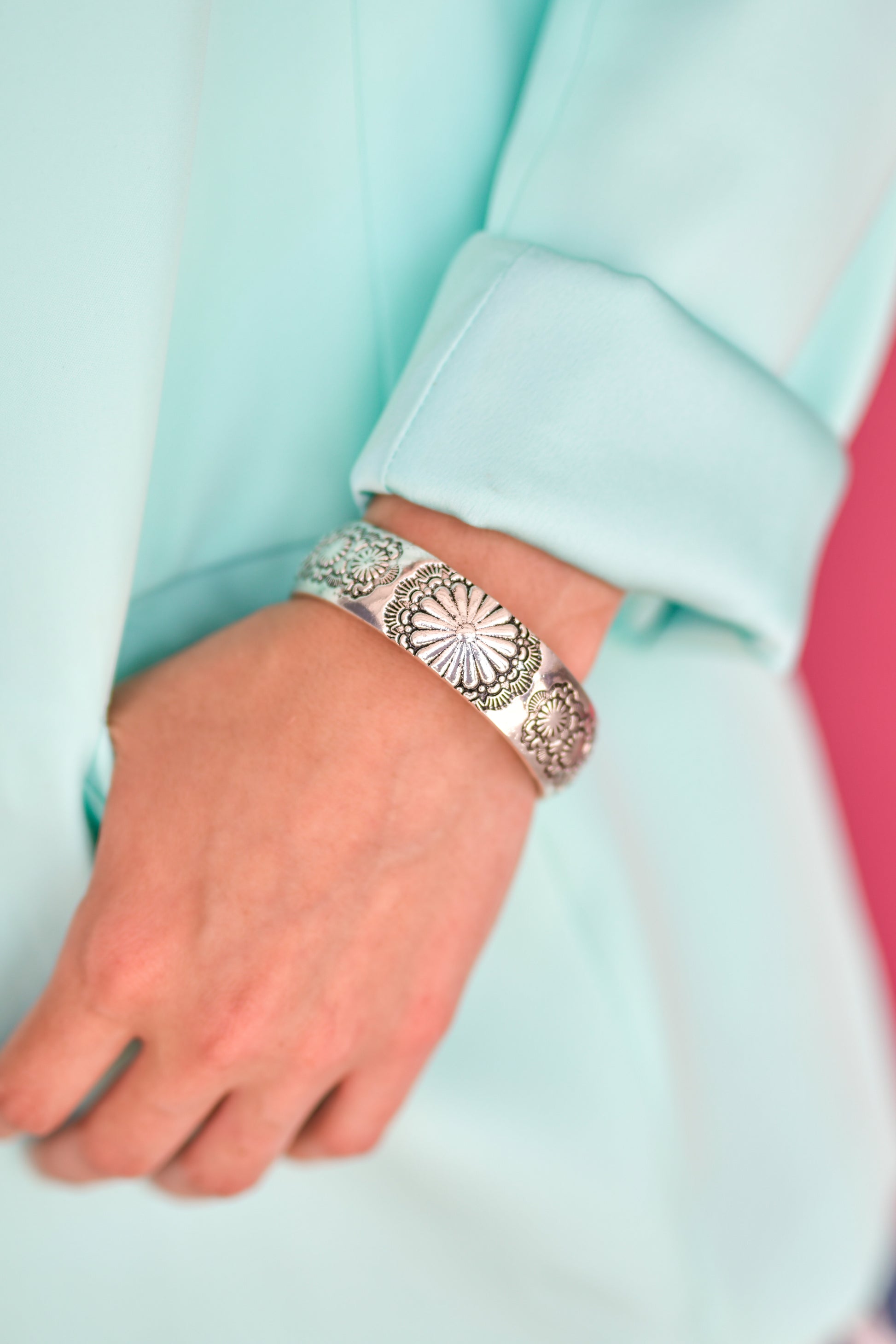 West and Co. Silver Stamped Burst Bangle-Bangles-West and Co.-western & concert-The Twisted Chandelier