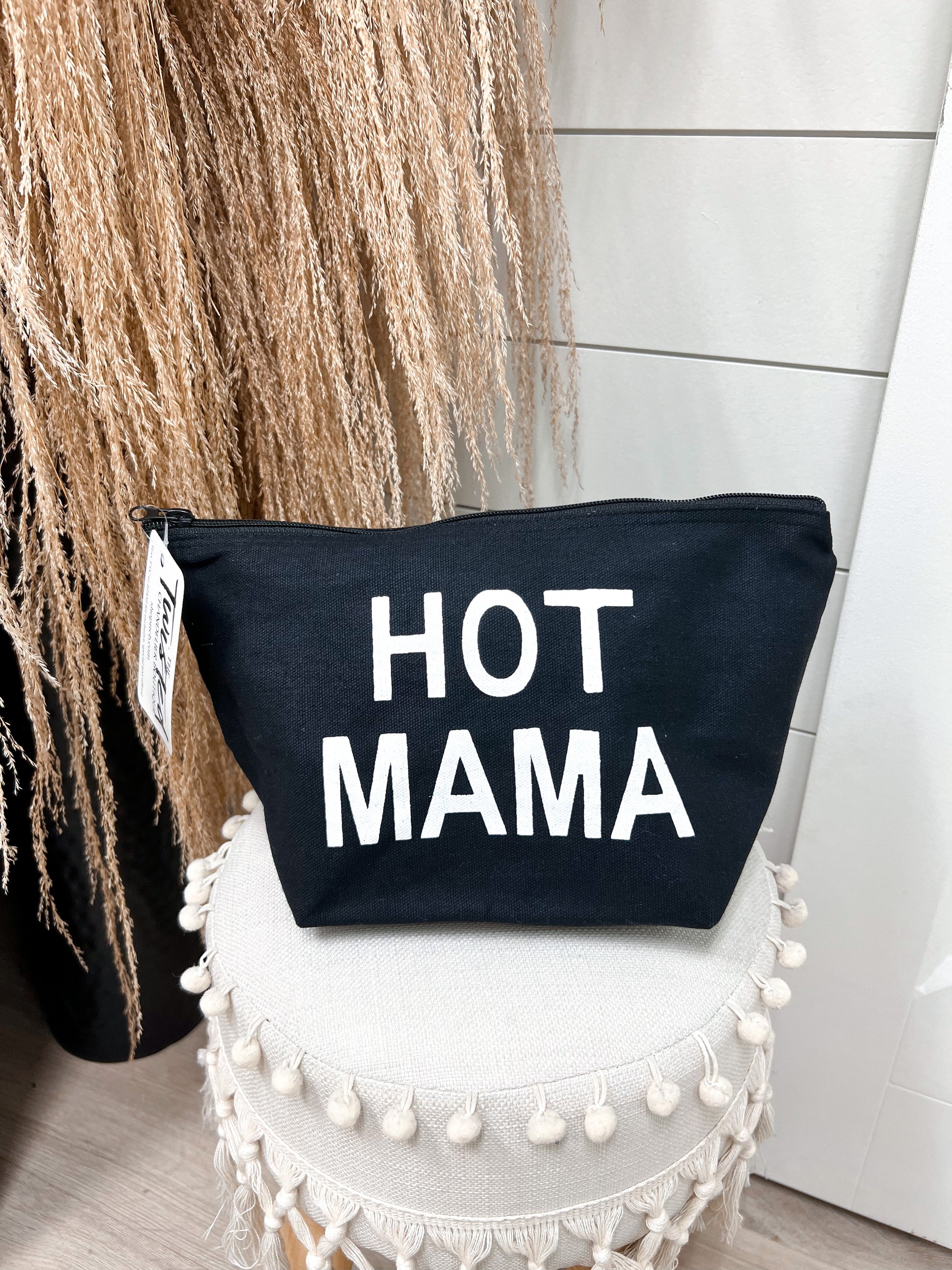 Hot Mama Makeup Bag - Black-K & K Tabletops-05/15/24,1st md-The Twisted Chandelier