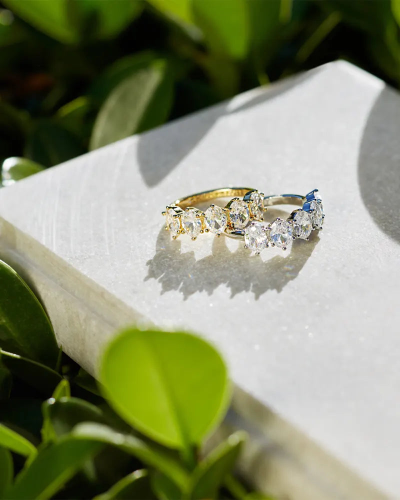 Kendra Scott Cailin Crystal Band Ring Rhodium Metal White Cz Size 6-Rings-Kendra Scott-R1313RHD-The Twisted Chandelier