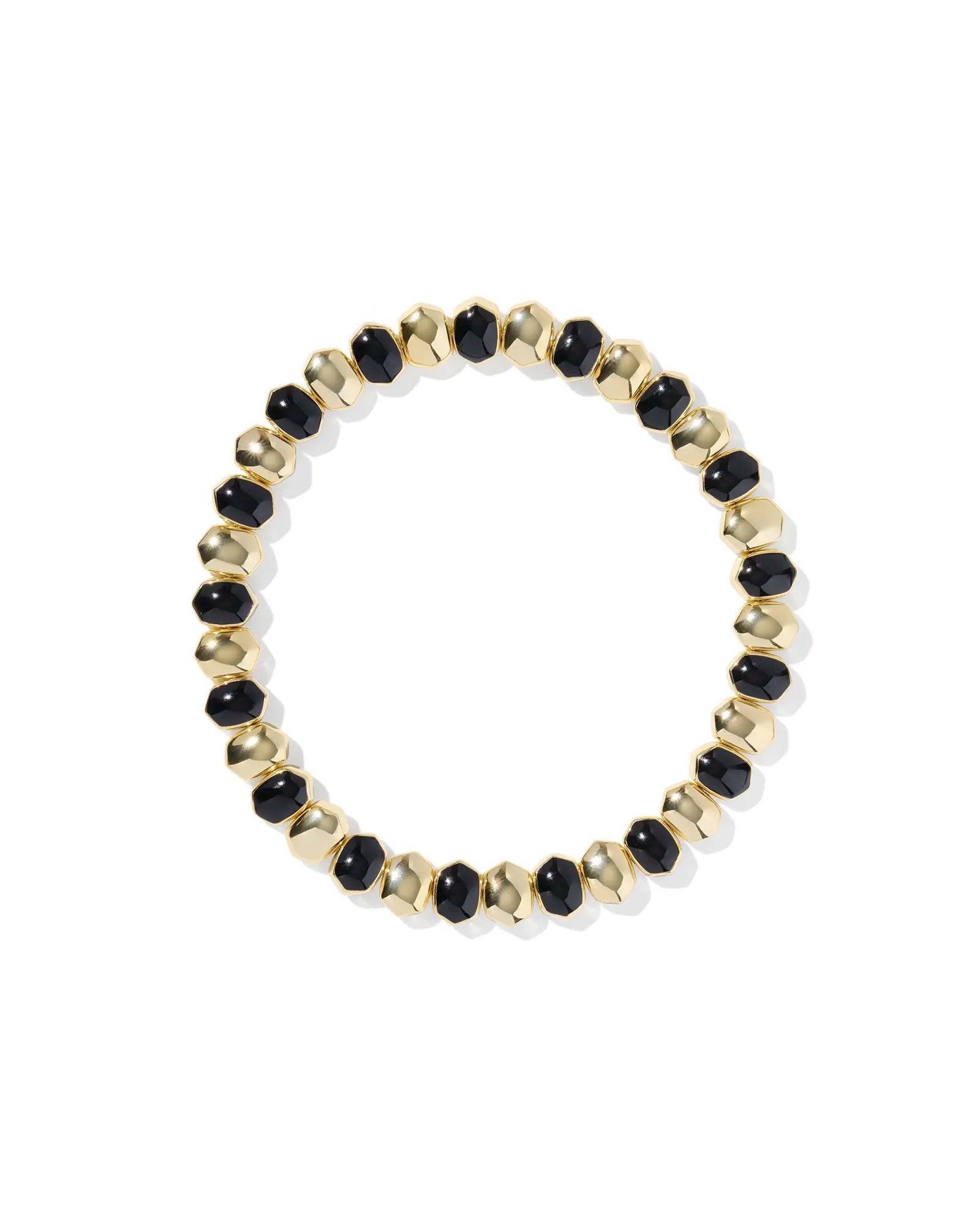 Kendra Scott Daphne Enamel Stretch Bracelet Gold Black Enamel-Bracelets-Kendra Scott-08/21/25,B00318GLD-The Twisted Chandelier