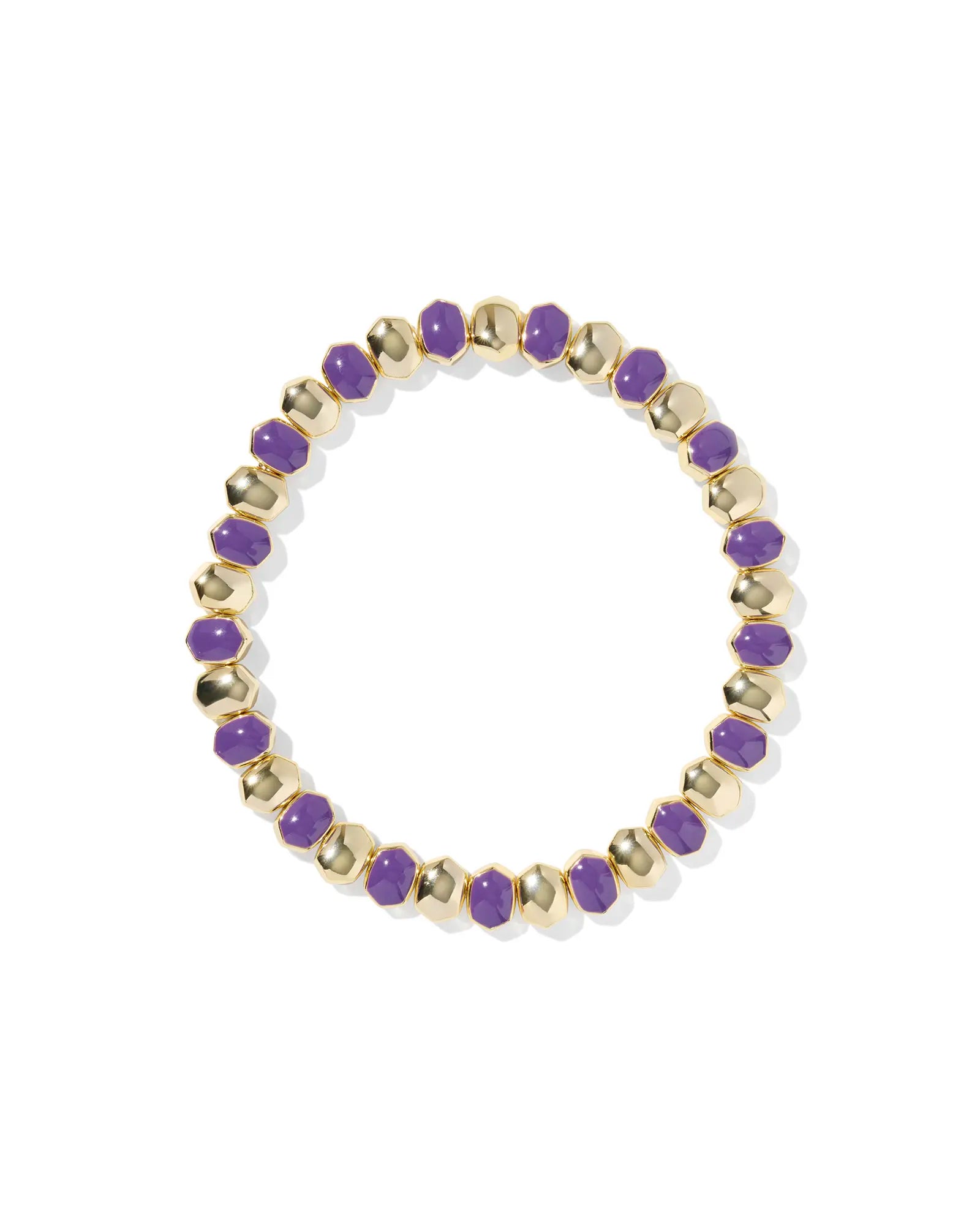 Kendra Scott Daphne Enamel Stretch Bracelet Gold Purple Enamel-Bracelets-Kendra Scott-08/21/25-The Twisted Chandelier
