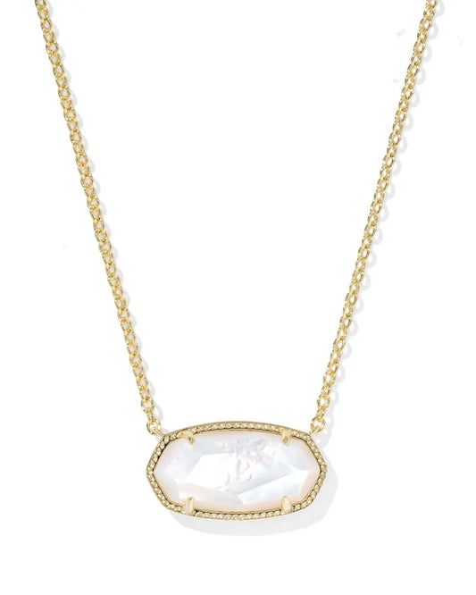 Kendra Scott Elisa Statement Short Pendant Necklace Gold Ivory Mother Of Pearl-Necklaces-Kendra Scott-08/21/25,N01122GLD-The Twisted Chandelier