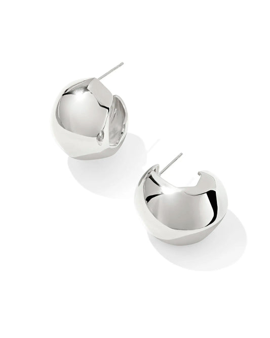 Kendra Scott Kaitlin Hoop Earrings Silver-Earrings-Kendra Scott-08/21/25,E00833RHD-The Twisted Chandelier