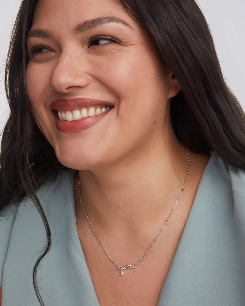 Kendra Scott Mama Crystal Short Pendant Necklace Silver-Necklaces-Kendra Scott-N01054RHD,Sale Kendra Scott-The Twisted Chandelier