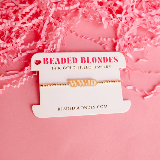 WWJD BB Bead Bracelet-Beaded Blondes-The Twisted Chandelier
