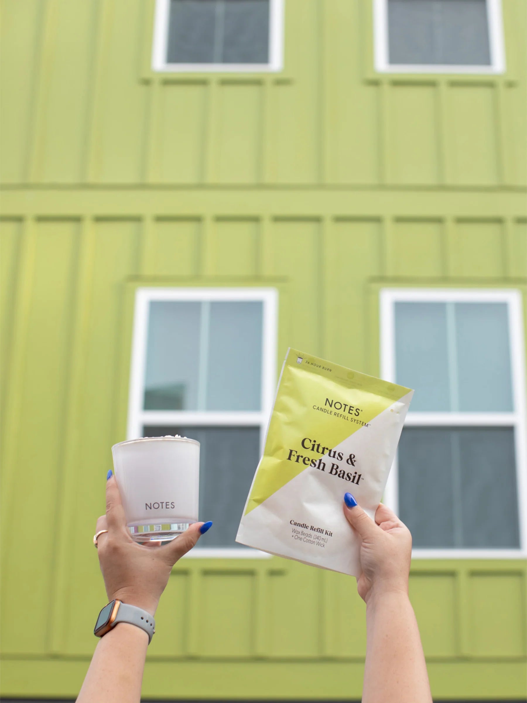 NOTES® Sustainable Candle Refill Kit - Citrus & Fresh Basil-Candles-Notes Candles-The Twisted Chandelier