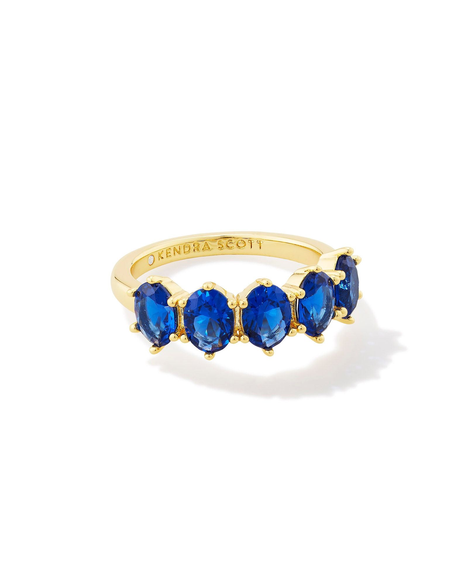Kendra Scott Cailin Crystal Band Ring Gold Blue Crystal Size 7-Rings-Kendra Scott-R1313GLD-The Twisted Chandelier