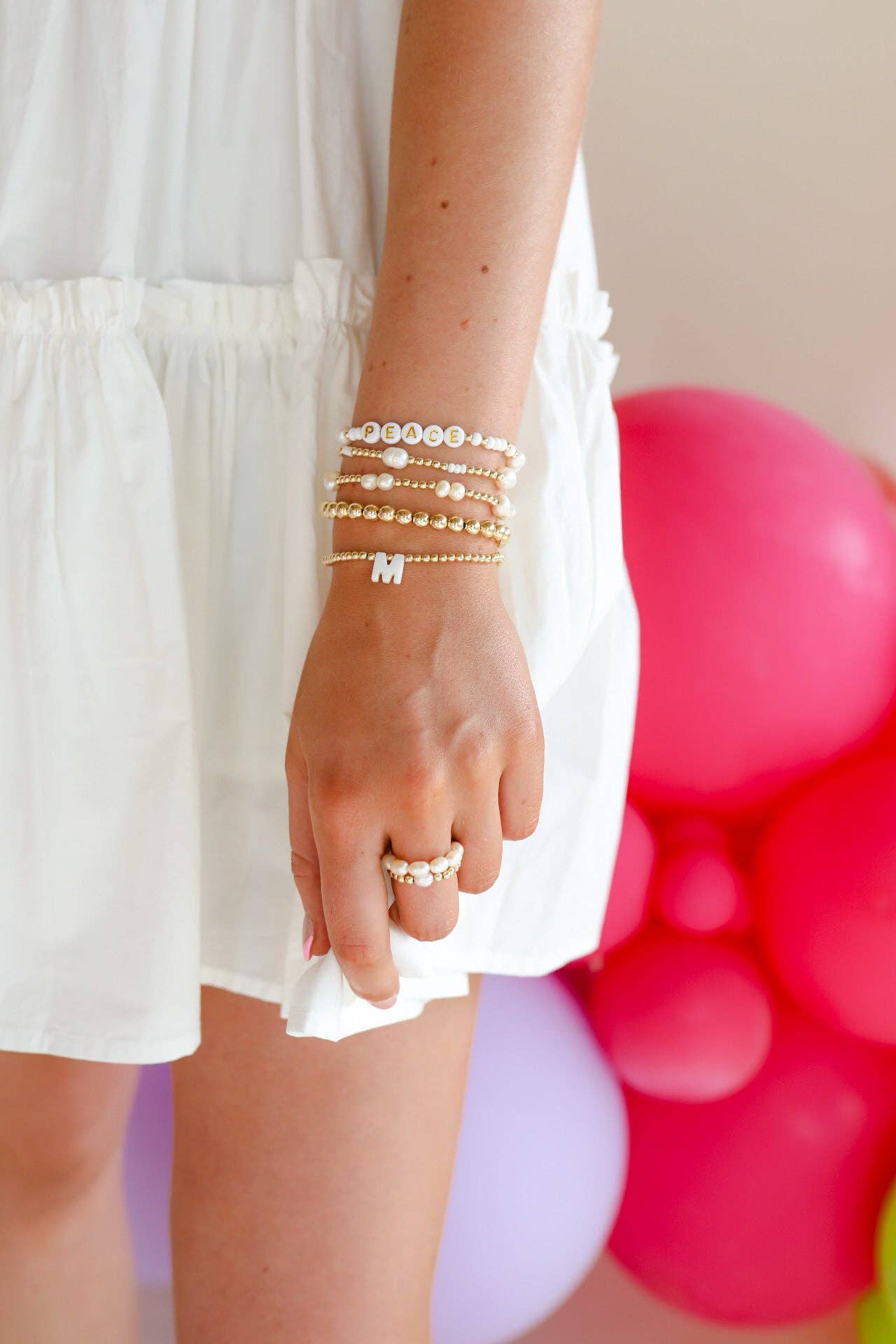 Coastal Pearl Bracelet in Gold-Beaded Blondes-The Twisted Chandelier