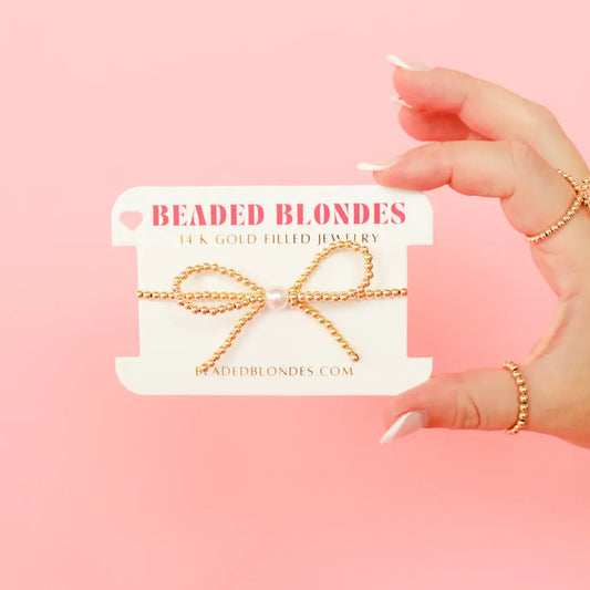 Beaded Blondes Gold Bow Bracelet-Beaded Blondes-The Twisted Chandelier