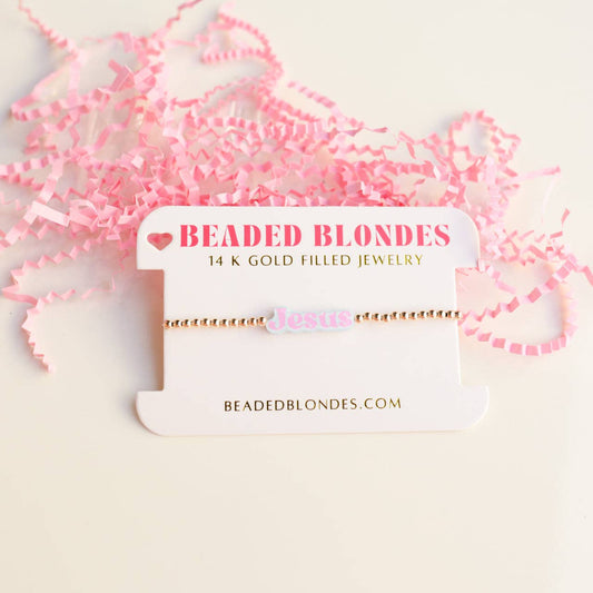 Jesus Bracelet-Beaded Blondes-The Twisted Chandelier