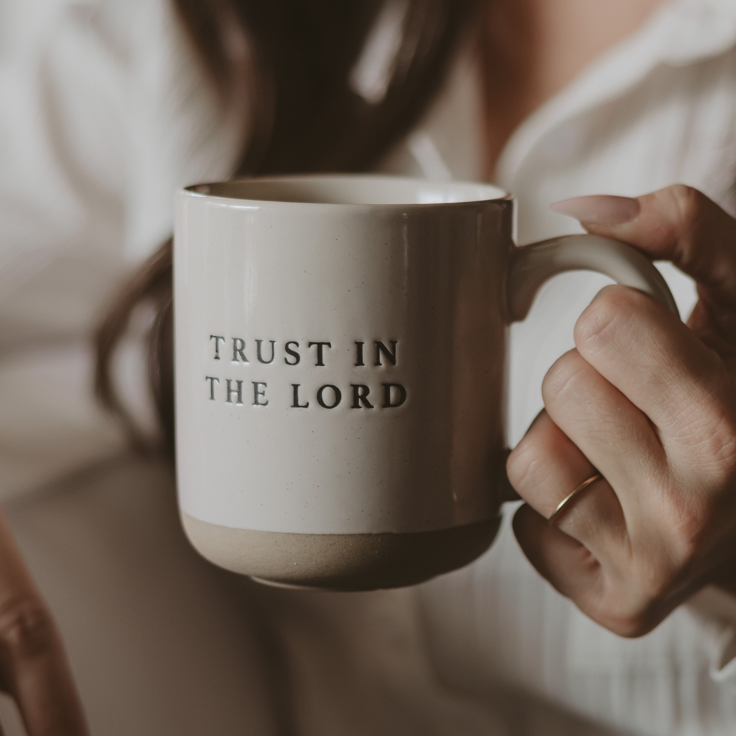 Trust In The Lord Stoneware Coffee Mug - Home Decor-Sweet Water Decor-The Twisted Chandelier