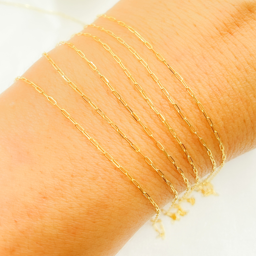 14k Solid Gold Diamond Cut Paper Clip Chain. 027FVBFVT5byft-Jewels & Chains-The Twisted Chandelier