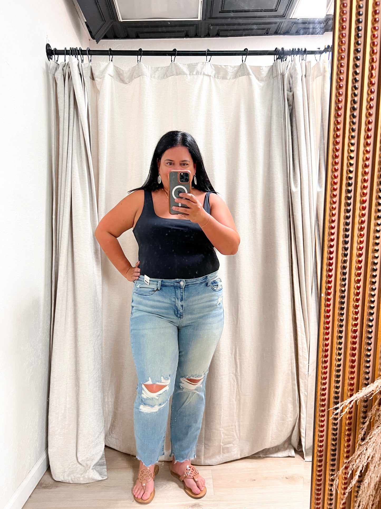 Gabriella Square Neck Tank Bodysuit- Plus-Shirt-Kori America-$25 & Under Sale,04/25,05/27/24,1st md,Tops Collection-The Twisted Chandelier